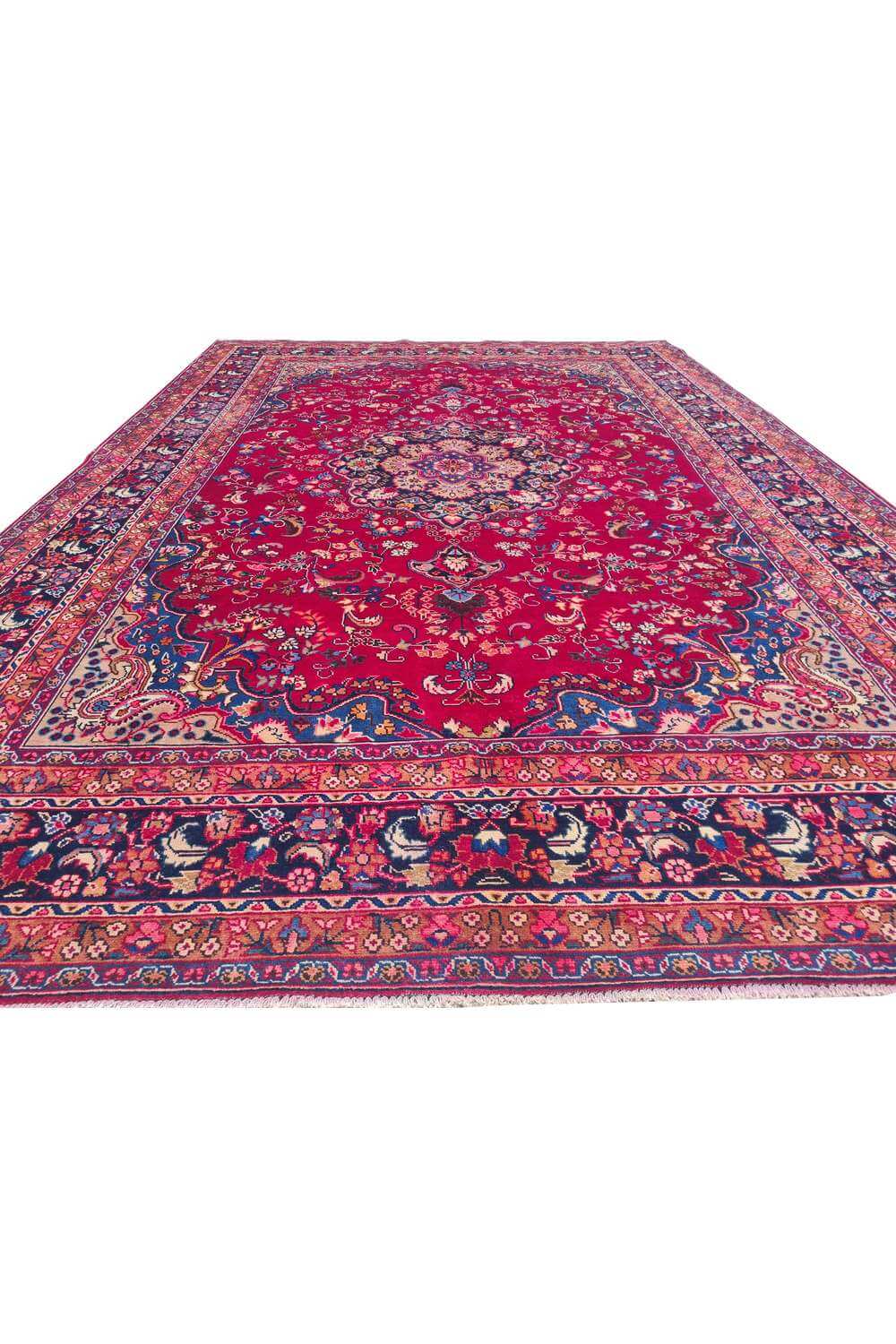 Amazing Hand Knotted Vintage Mashoud Wool Area Rug 11.9 x 8.1 Ft