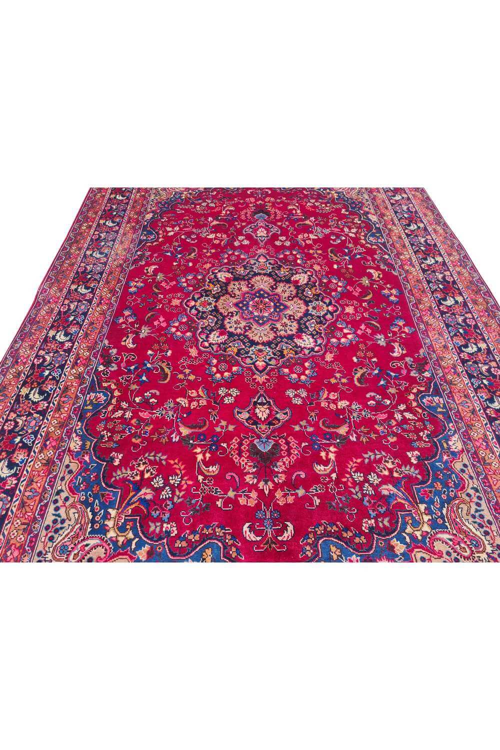 Amazing Hand Knotted Vintage Mashoud Wool Area Rug 11.9 x 8.1 Ft