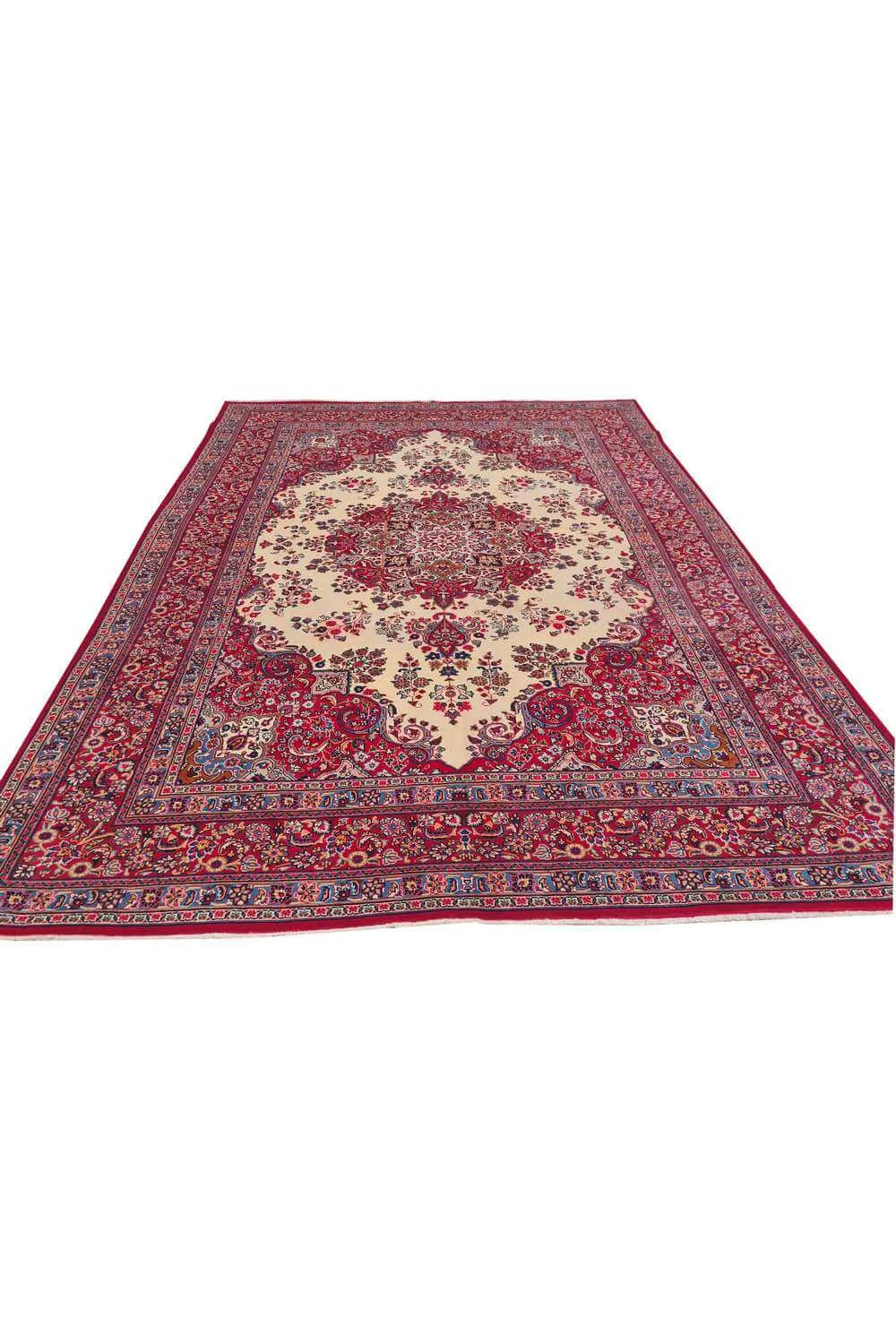 Amazing Hand Knotted Vintage Qashoun Wool Area Rug 11.3 x 8.3 Ft