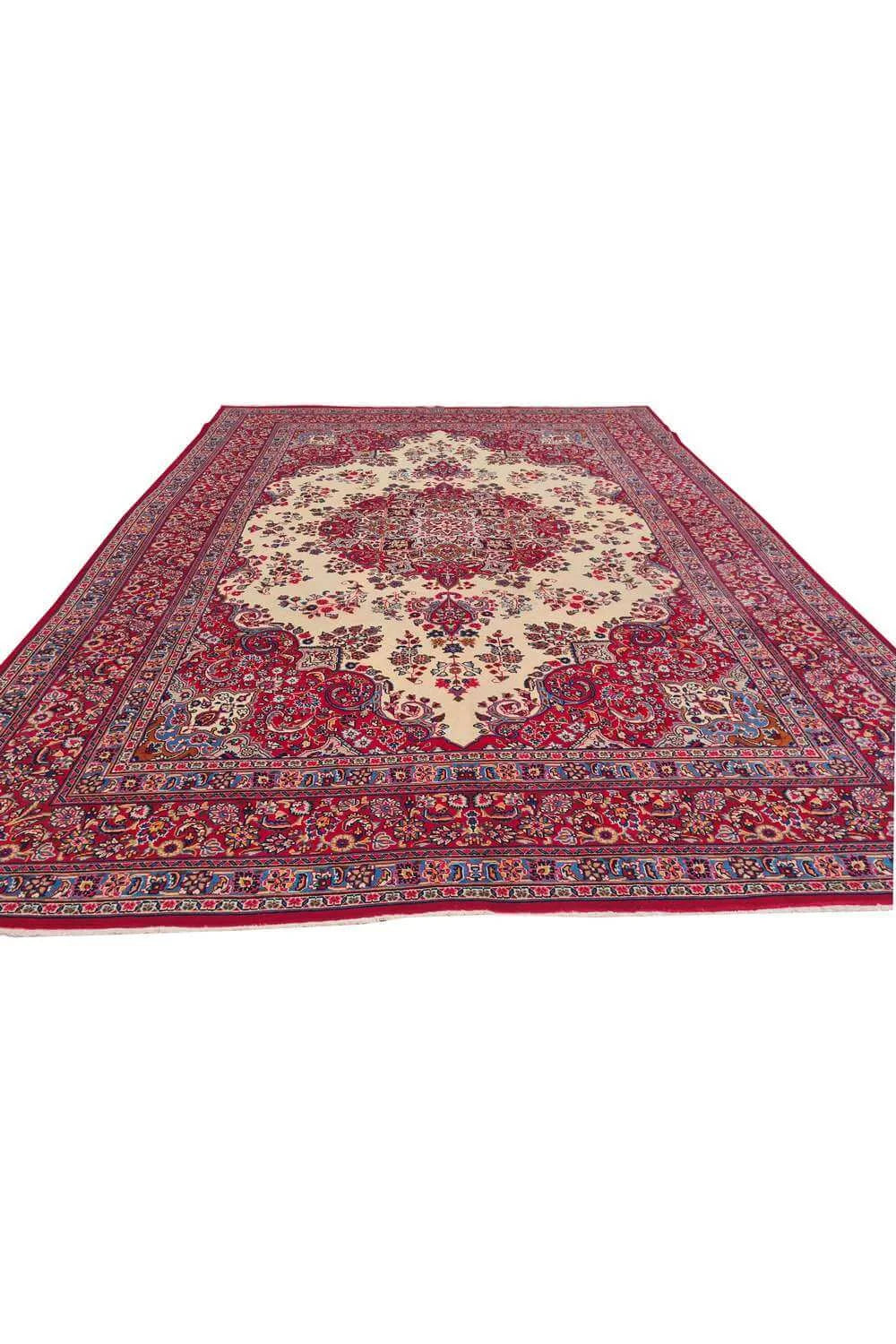 Amazing Hand Knotted Vintage Qashoun Wool Area Rug 11.3 x 8.3 Ft