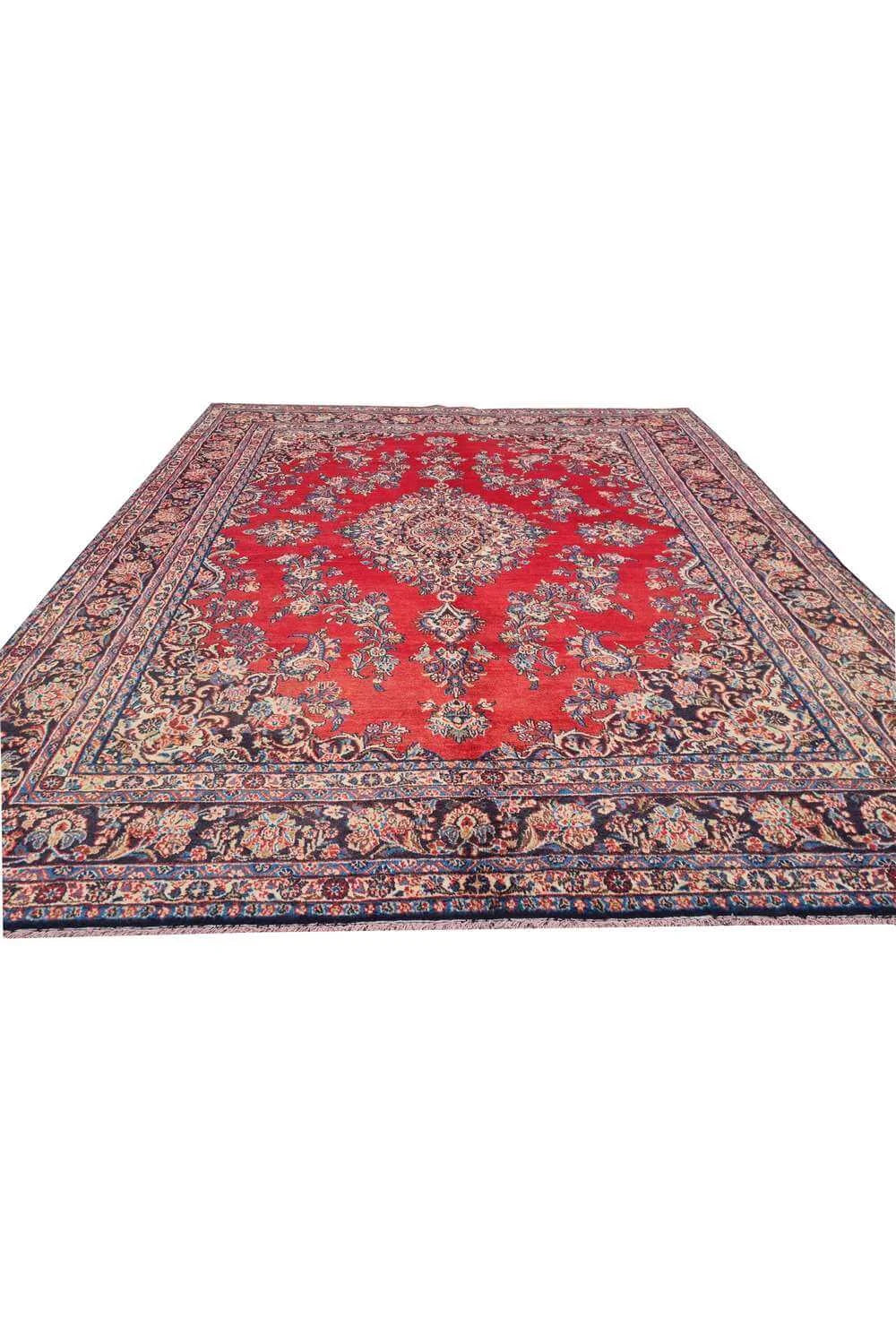 Amazing Hand Knotted Vintage Tabreez Wool Area Rug 9.11 x 7.10 Ft