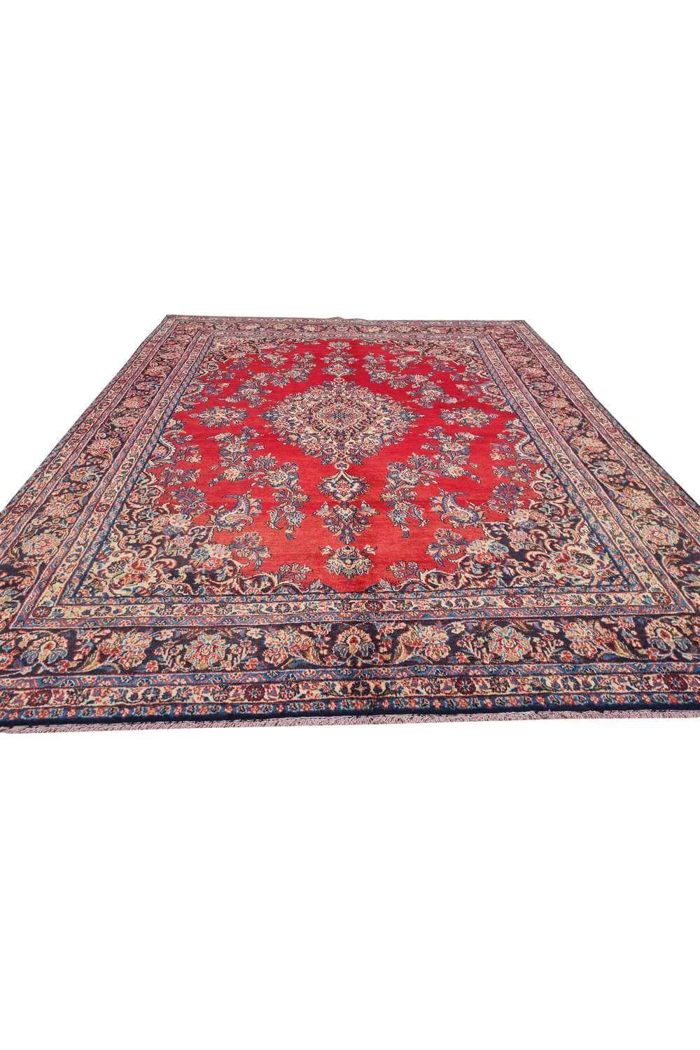 Amazing Hand Knotted Vintage Tabreez Wool Area Rug 9.11 x 7.10 Ft