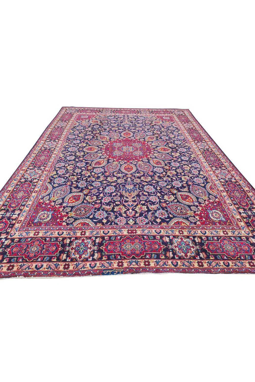 Amazing Hand Knotted Vintage Qashoun Wool Area Rug 13.2 x 9.7 Ft