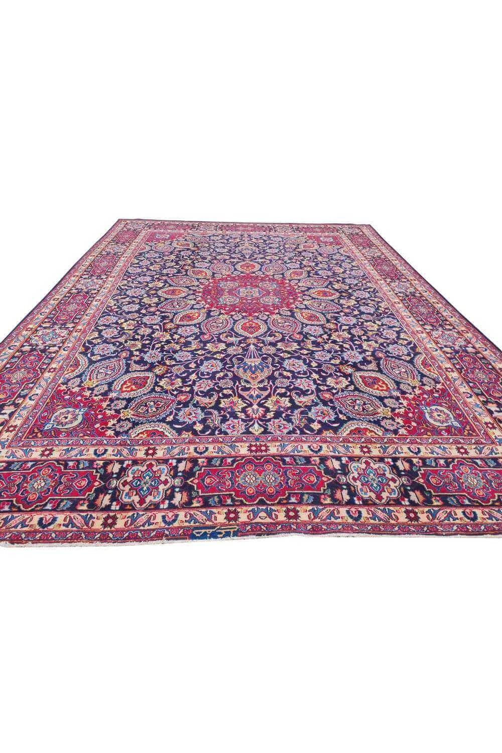 Amazing Hand Knotted Vintage Qashoun Wool Area Rug 13.2 x 9.7 Ft