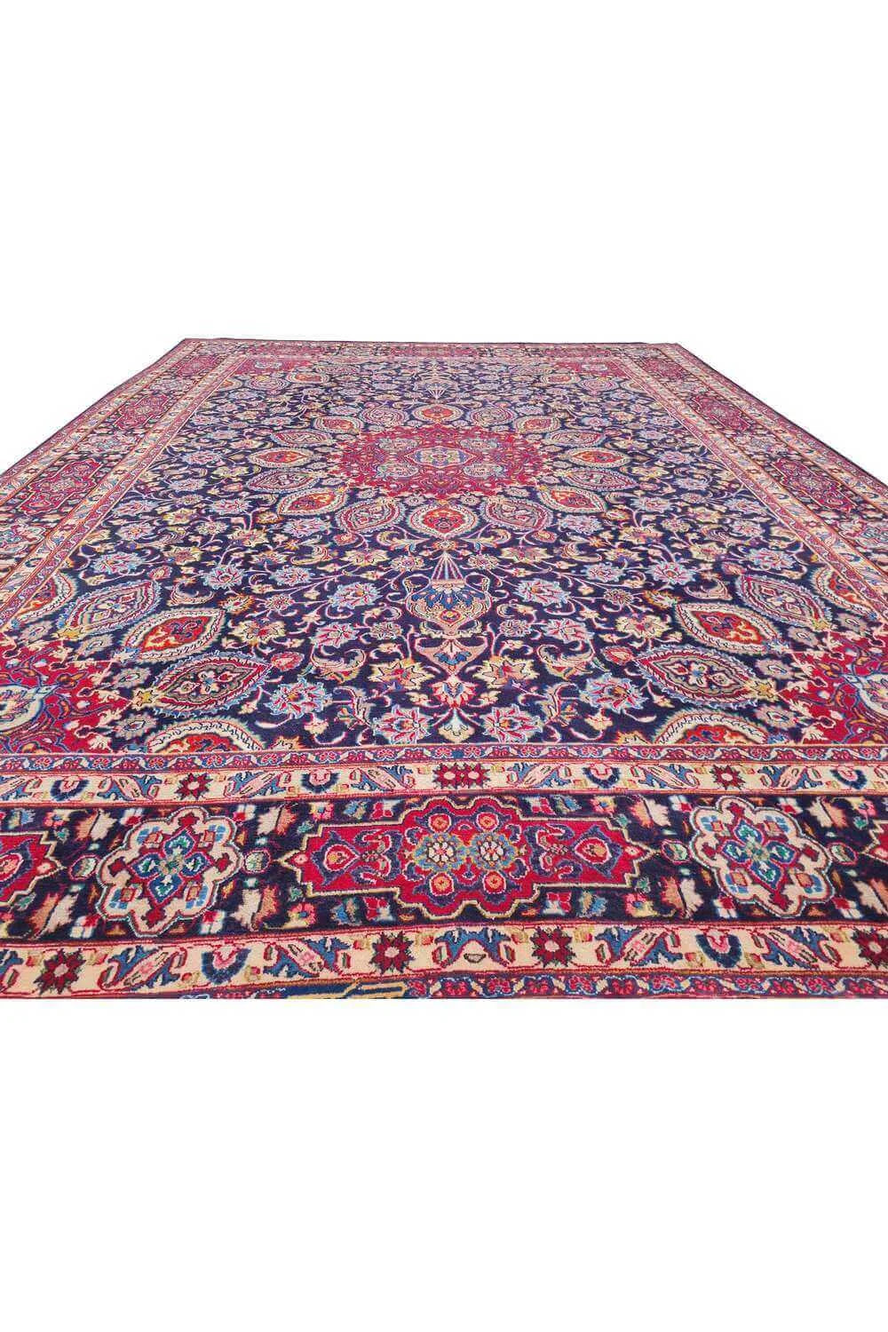 Amazing Hand Knotted Vintage Qashoun Wool Area Rug 13.2 x 9.7 Ft