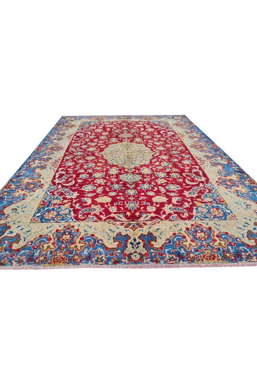 Amazing Hand Knotted Antique Qashoun Wool Area Rug 11.1 x 8.2 Ft