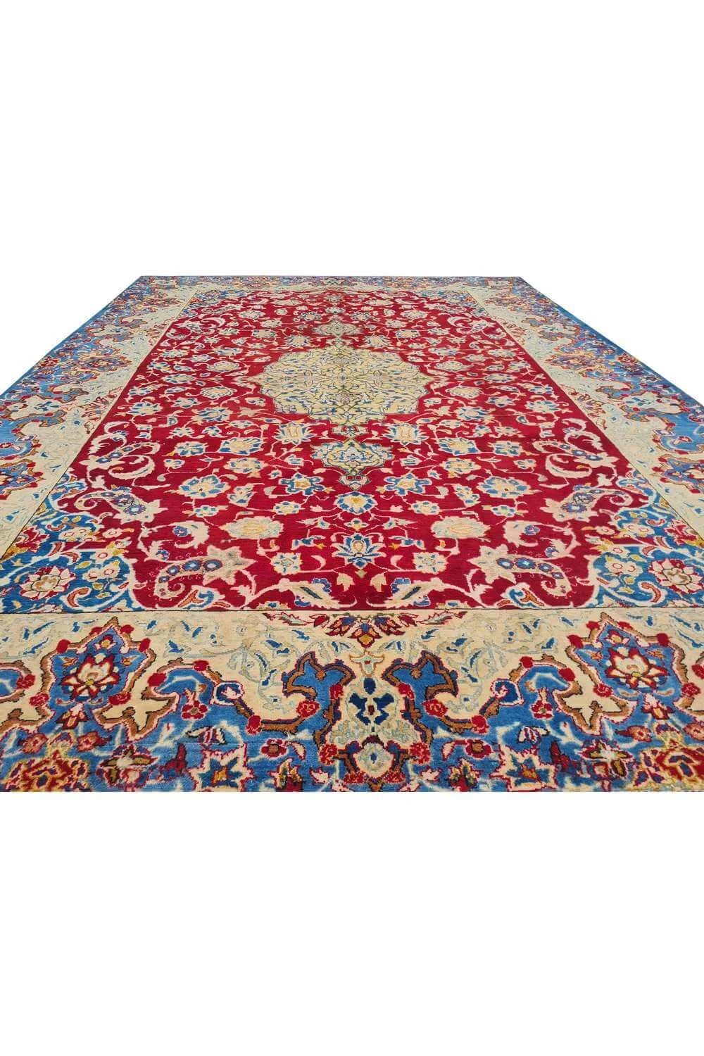 Amazing Hand Knotted Antique Qashoun Wool Area Rug 11.1 x 8.2 Ft