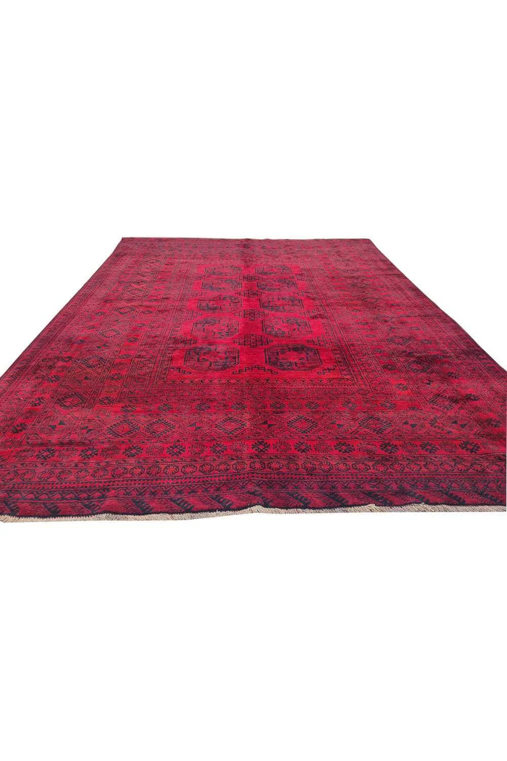 Amazing Hand Knotted Antique Afghan Turkmen Felpah Wool Area Rug 10.5 x 8.0 Ft