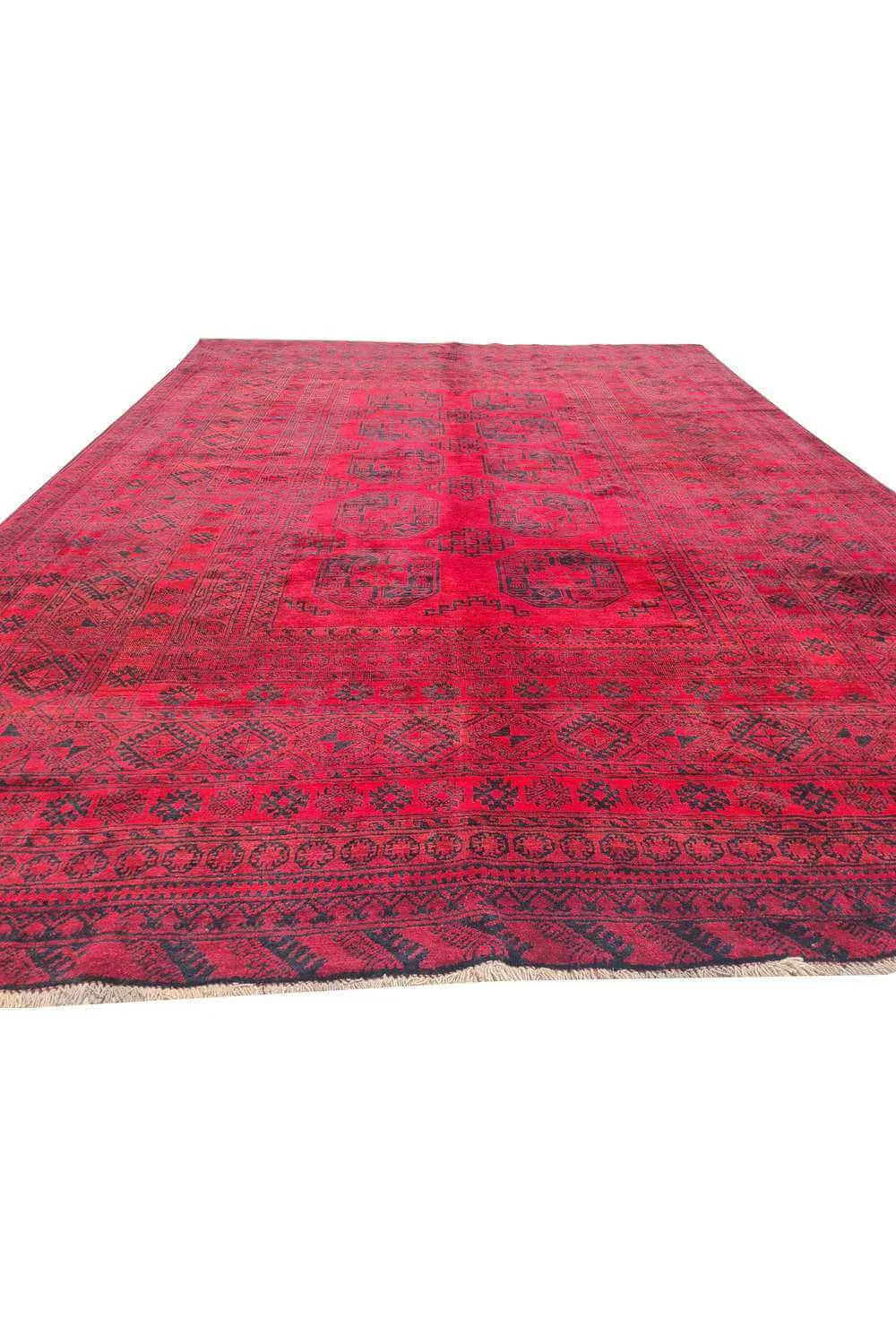 Amazing Hand Knotted Antique Afghan Turkmen Felpah Wool Area Rug 10.5 x 8.0 Ft