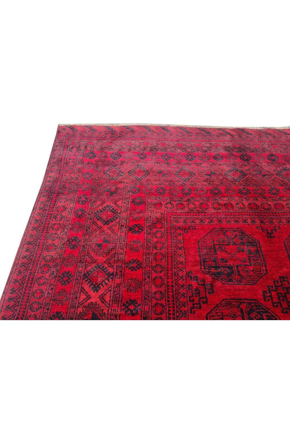 Amazing Hand Knotted Antique Afghan Turkmen Felpah Wool Area Rug 10.5 x 8.0 Ft