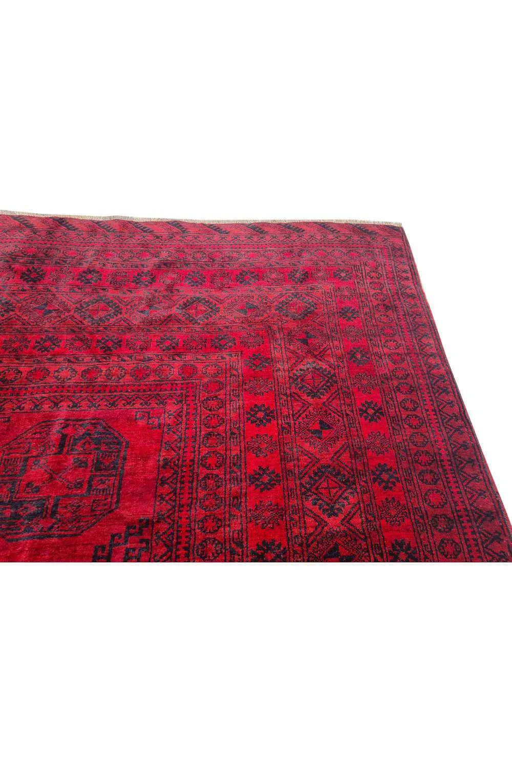Amazing Hand Knotted Antique Afghan Turkmen Felpah Wool Area Rug 10.5 x 8.0 Ft