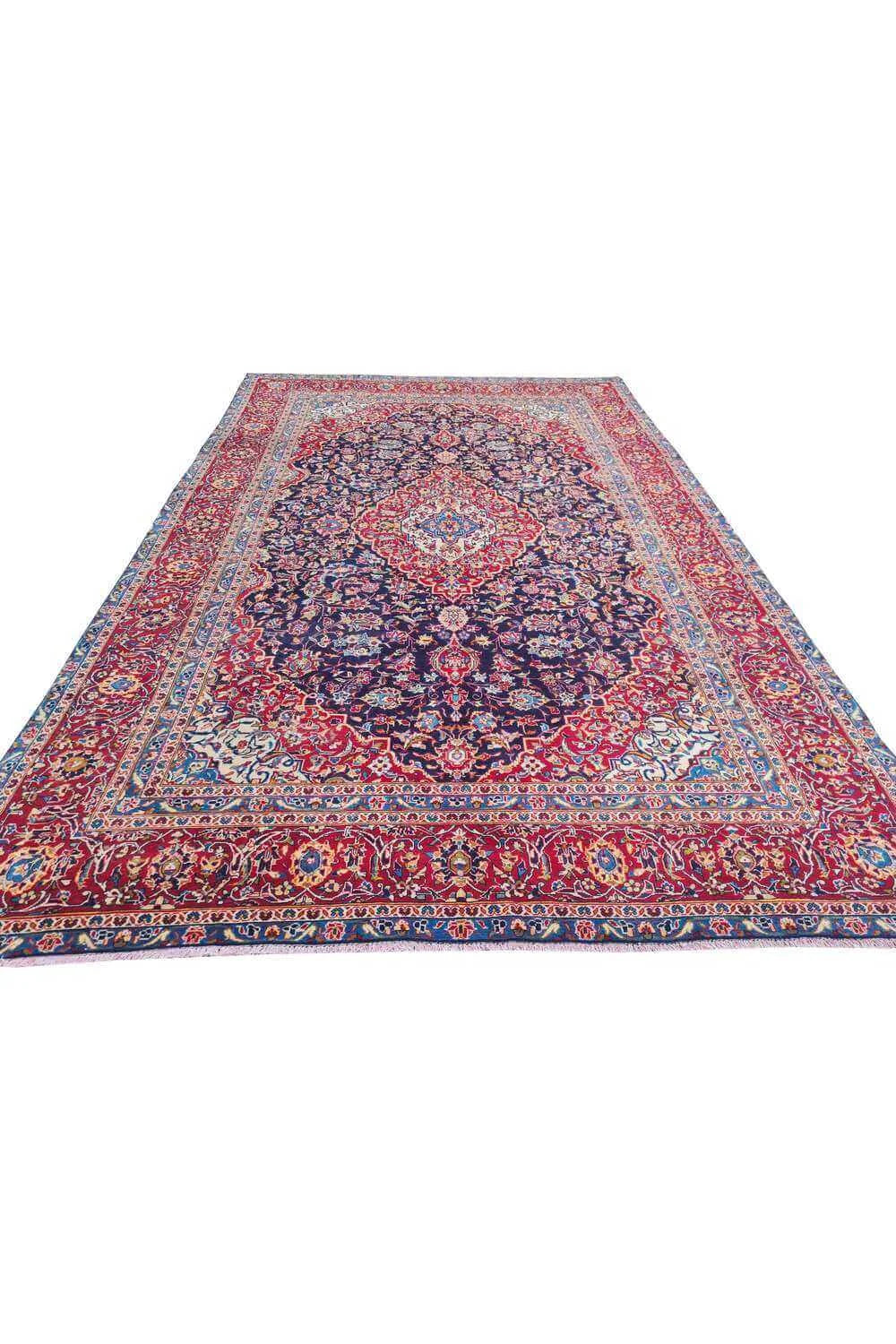 Amazing Hand Knotted Antique Qashoun Wool Area Rug 12.8 x 7.9 Ft