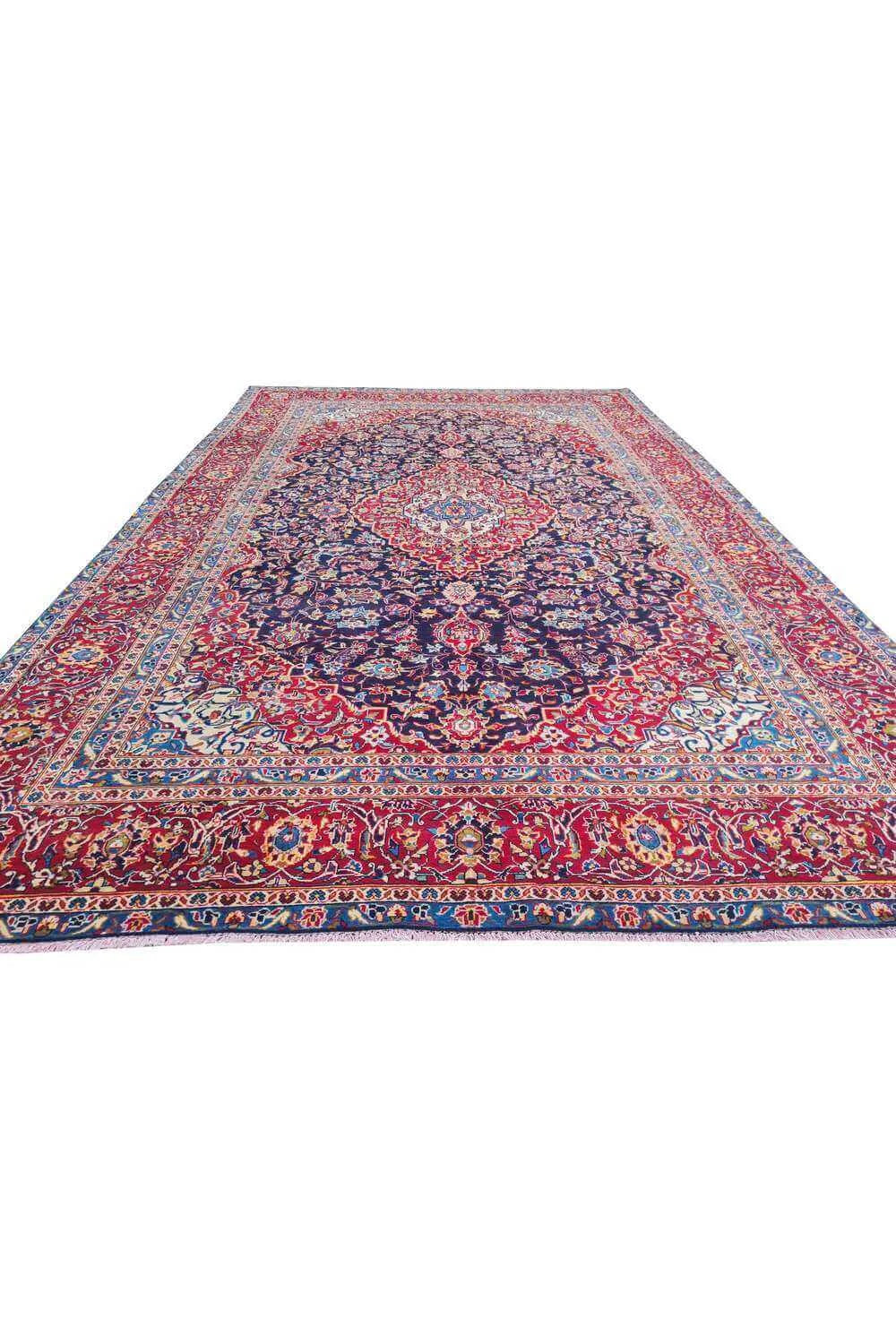 Amazing Hand Knotted Antique Qashoun Wool Area Rug 12.8 x 7.9 Ft