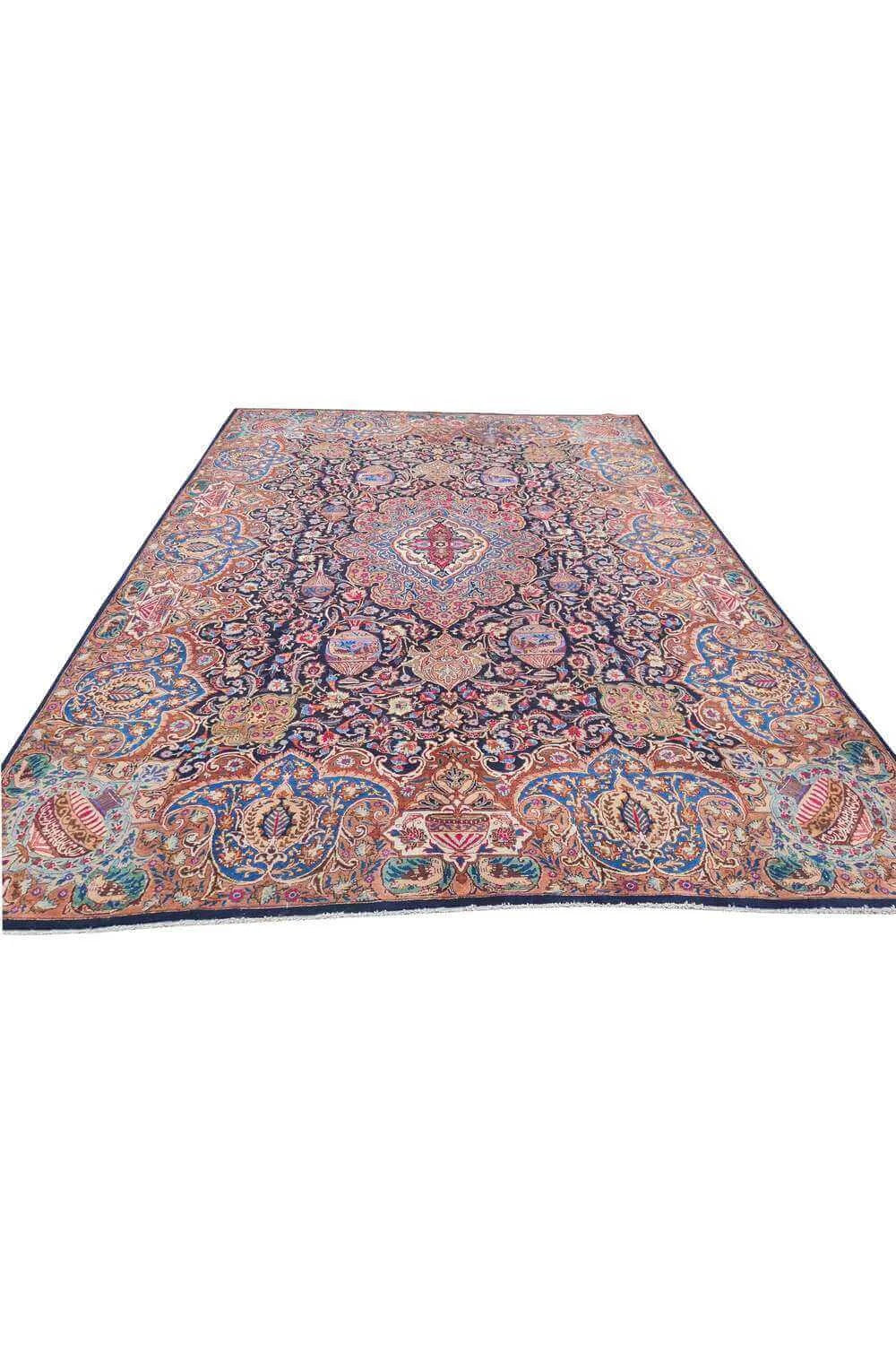 Amazing Hand Knotted Vintage Kashmour Pictorial Wool Area Rug 11.2 x 8.3 Ft