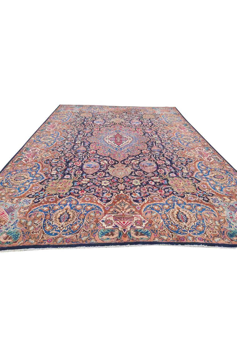 Amazing Hand Knotted Vintage Kashmour Pictorial Wool Area Rug 11.2 x 8.3 Ft