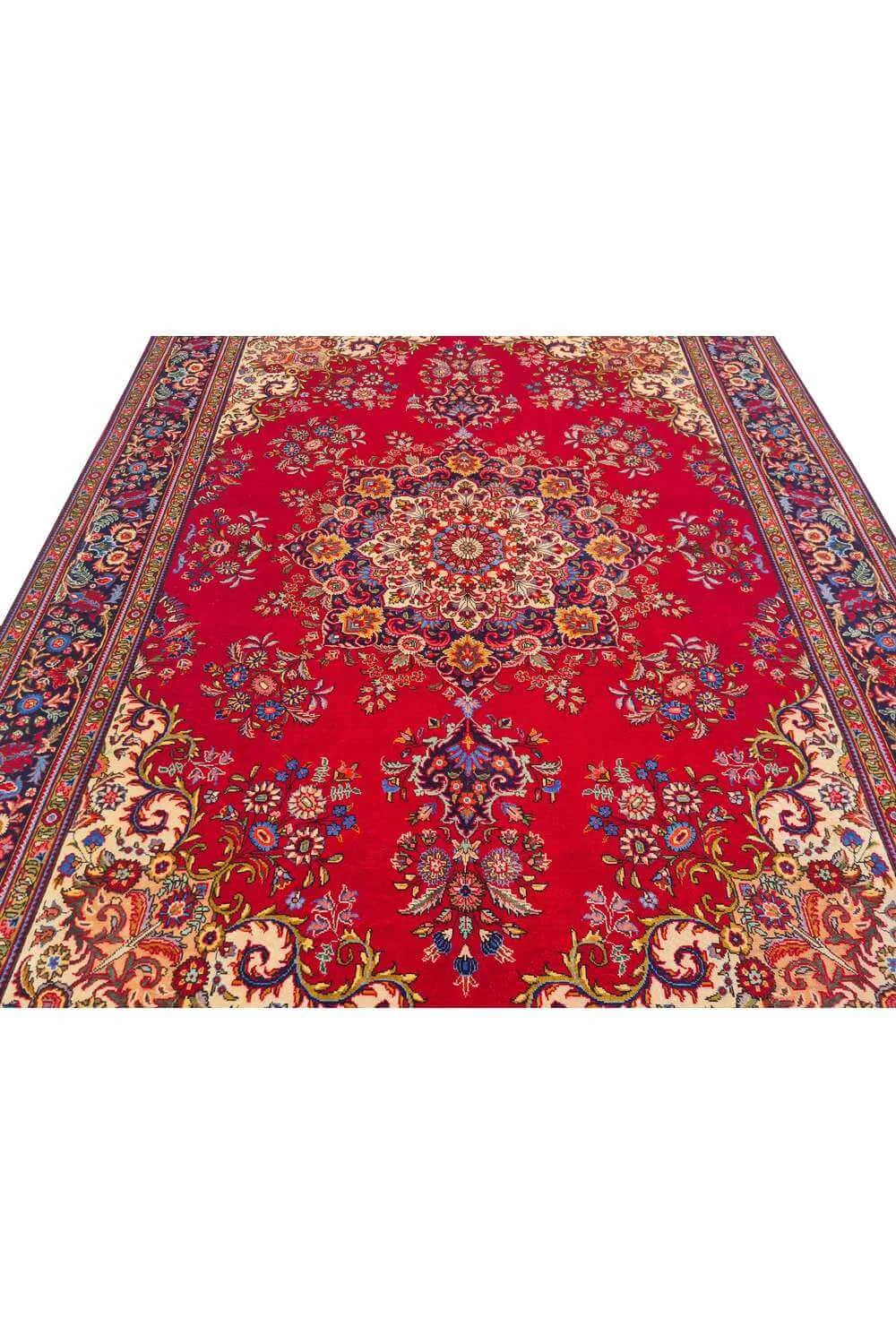 Amazing Hand Knotted Vintage Tabreez Wool Area Rug 11.4 x 8.3 Ft