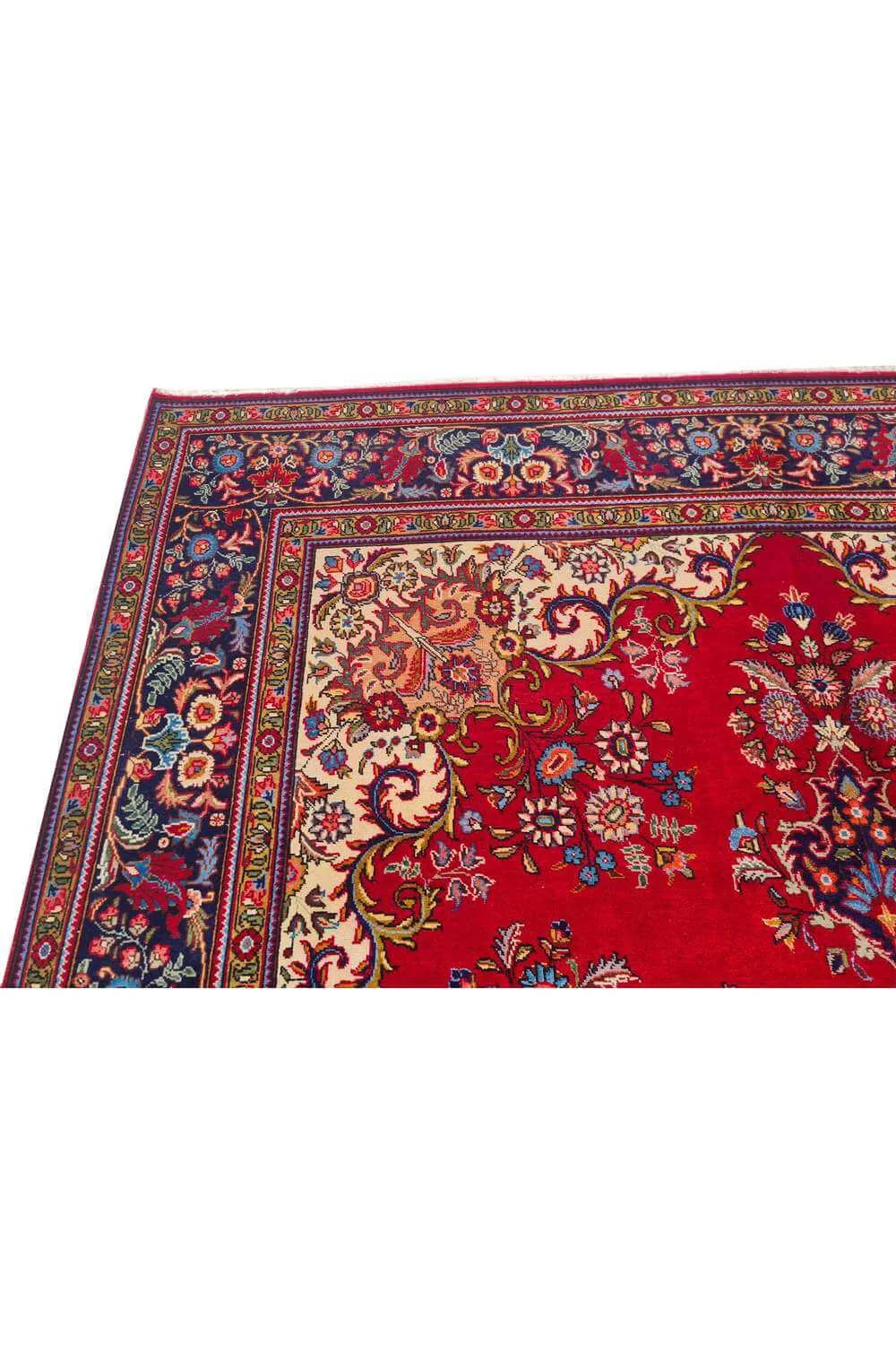 Amazing Hand Knotted Vintage Tabreez Wool Area Rug 11.4 x 8.3 Ft