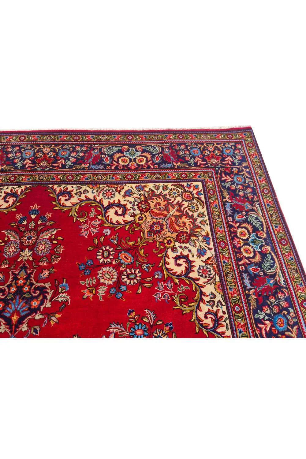 Amazing Hand Knotted Vintage Tabreez Wool Area Rug 11.4 x 8.3 Ft