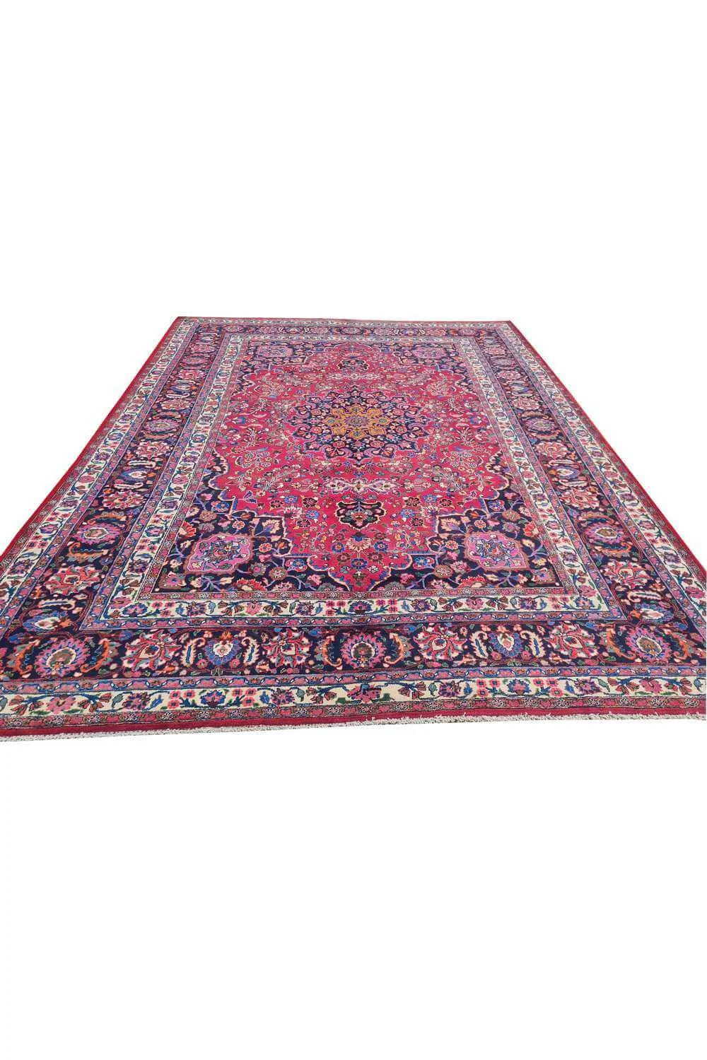 Amazing Hand Knotted Vintage Yamoud Wool Area Rug 11.6 x 8.9 Ft