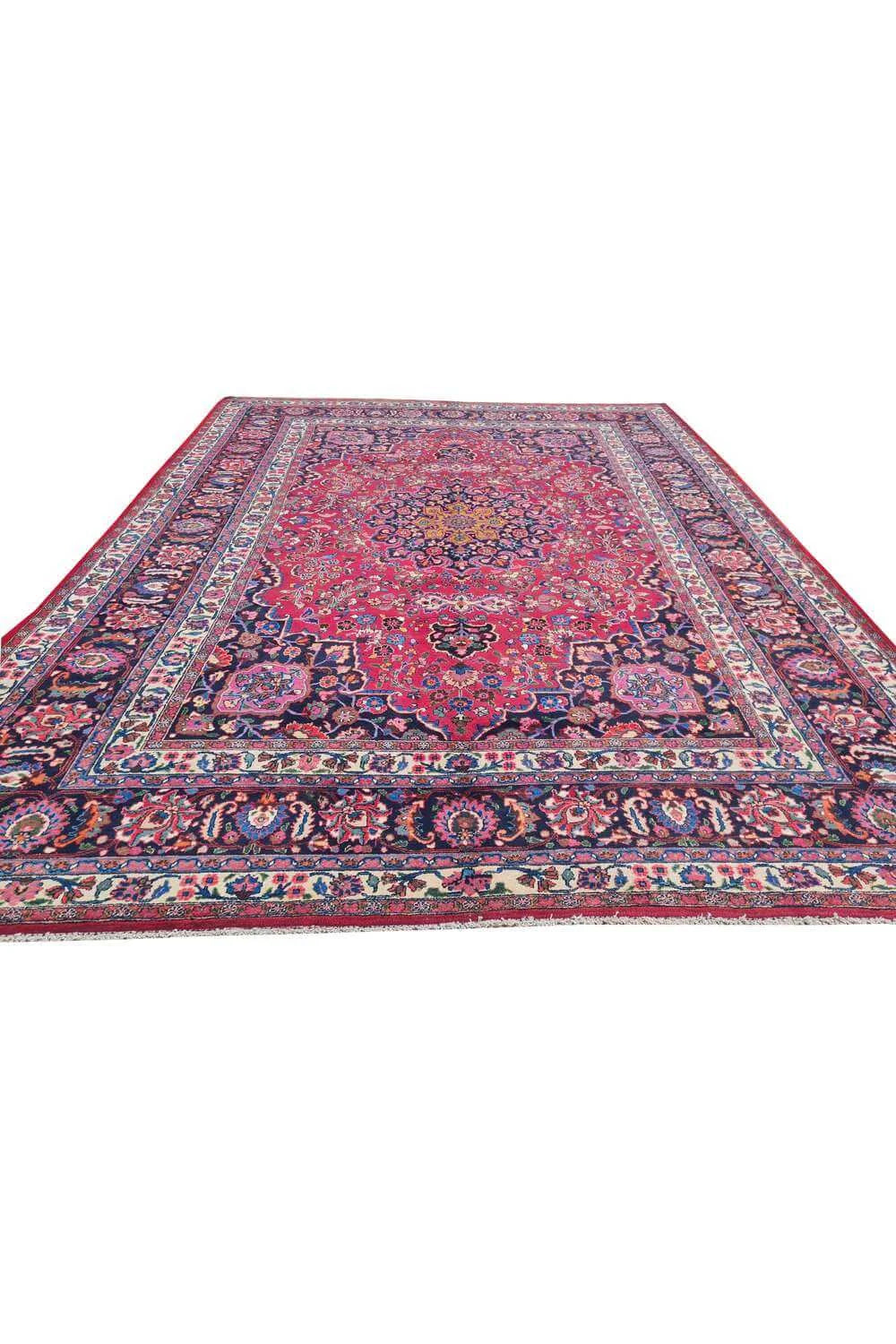 Amazing Hand Knotted Vintage Yamoud Wool Area Rug 11.6 x 8.9 Ft