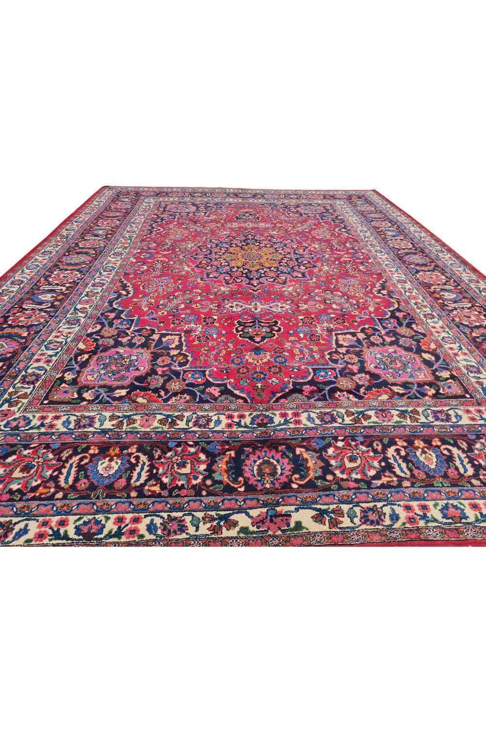 Amazing Hand Knotted Vintage Yamoud Wool Area Rug 11.6 x 8.9 Ft