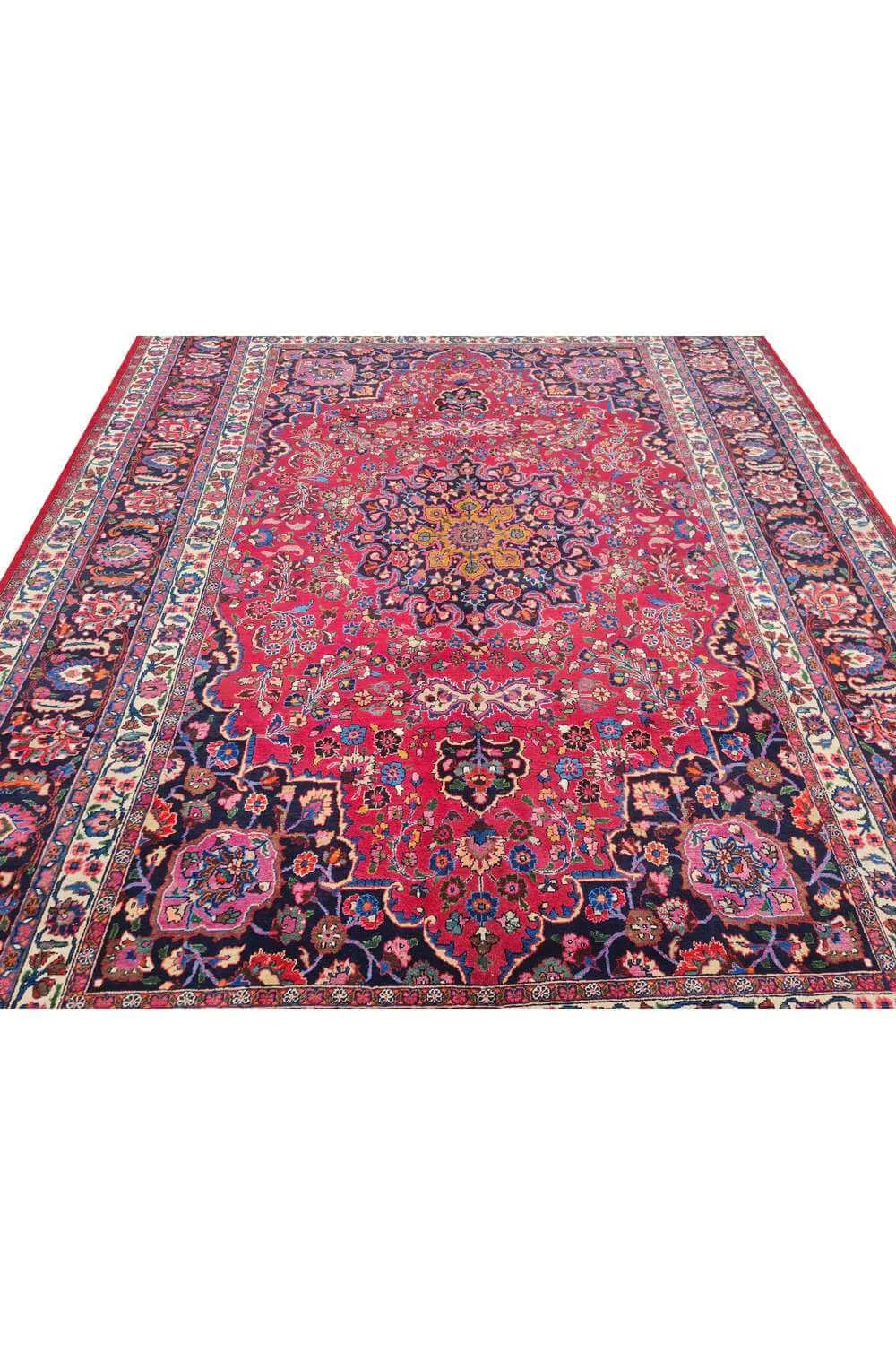 Amazing Hand Knotted Vintage Yamoud Wool Area Rug 11.6 x 8.9 Ft