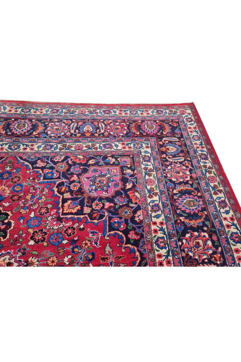 Amazing Hand Knotted Vintage Yamoud Wool Area Rug 11.6 x 8.9 Ft