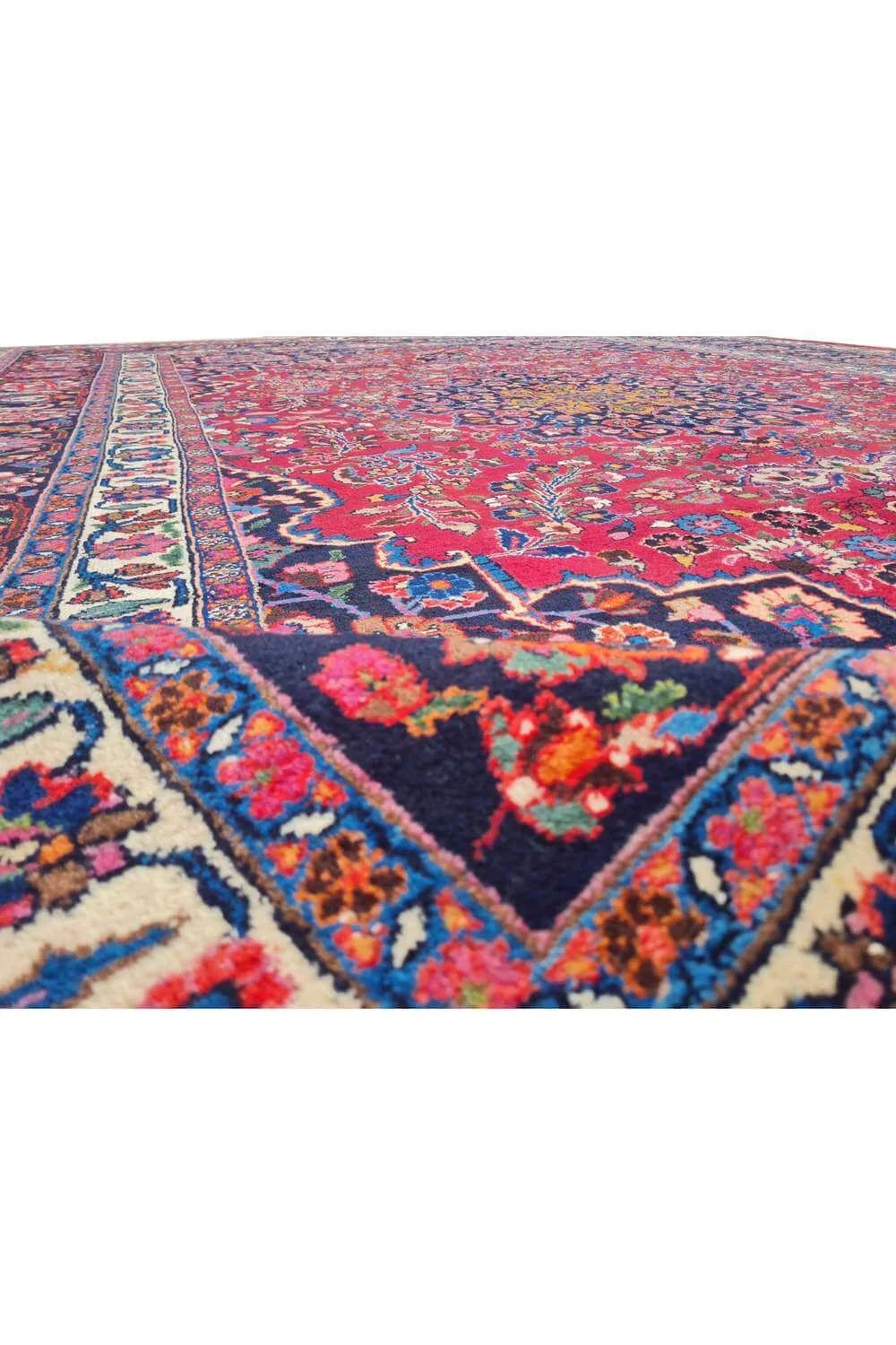 Amazing Hand Knotted Vintage Yamoud Wool Area Rug 11.6 x 8.9 Ft