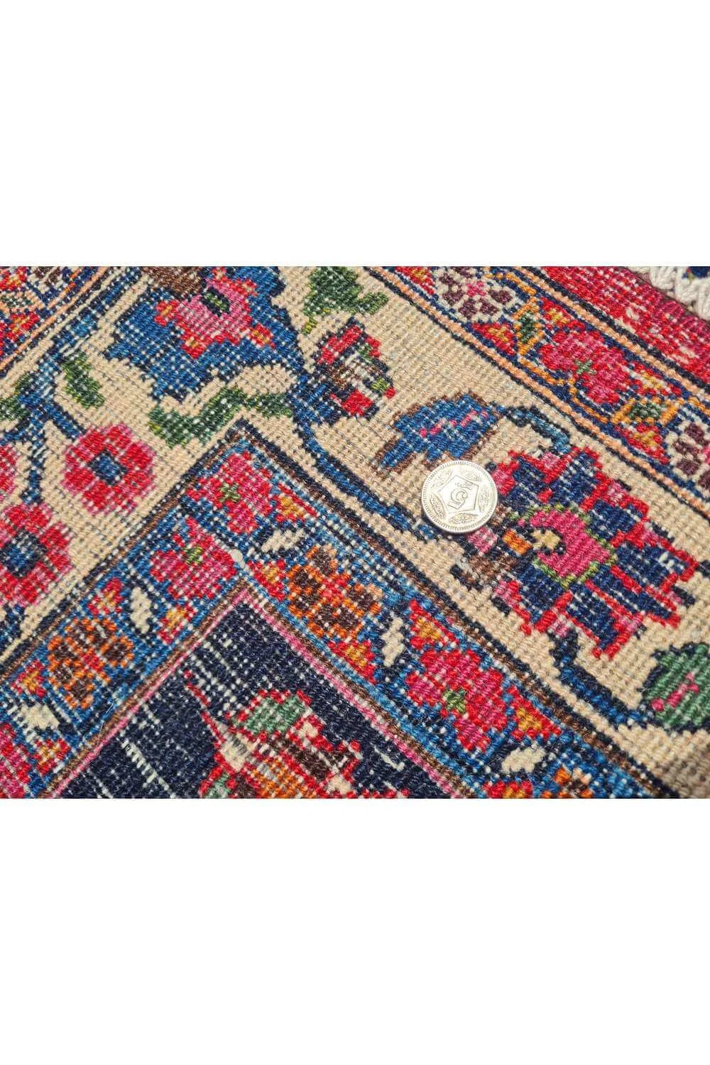 Amazing Hand Knotted Vintage Yamoud Wool Area Rug 11.6 x 8.9 Ft