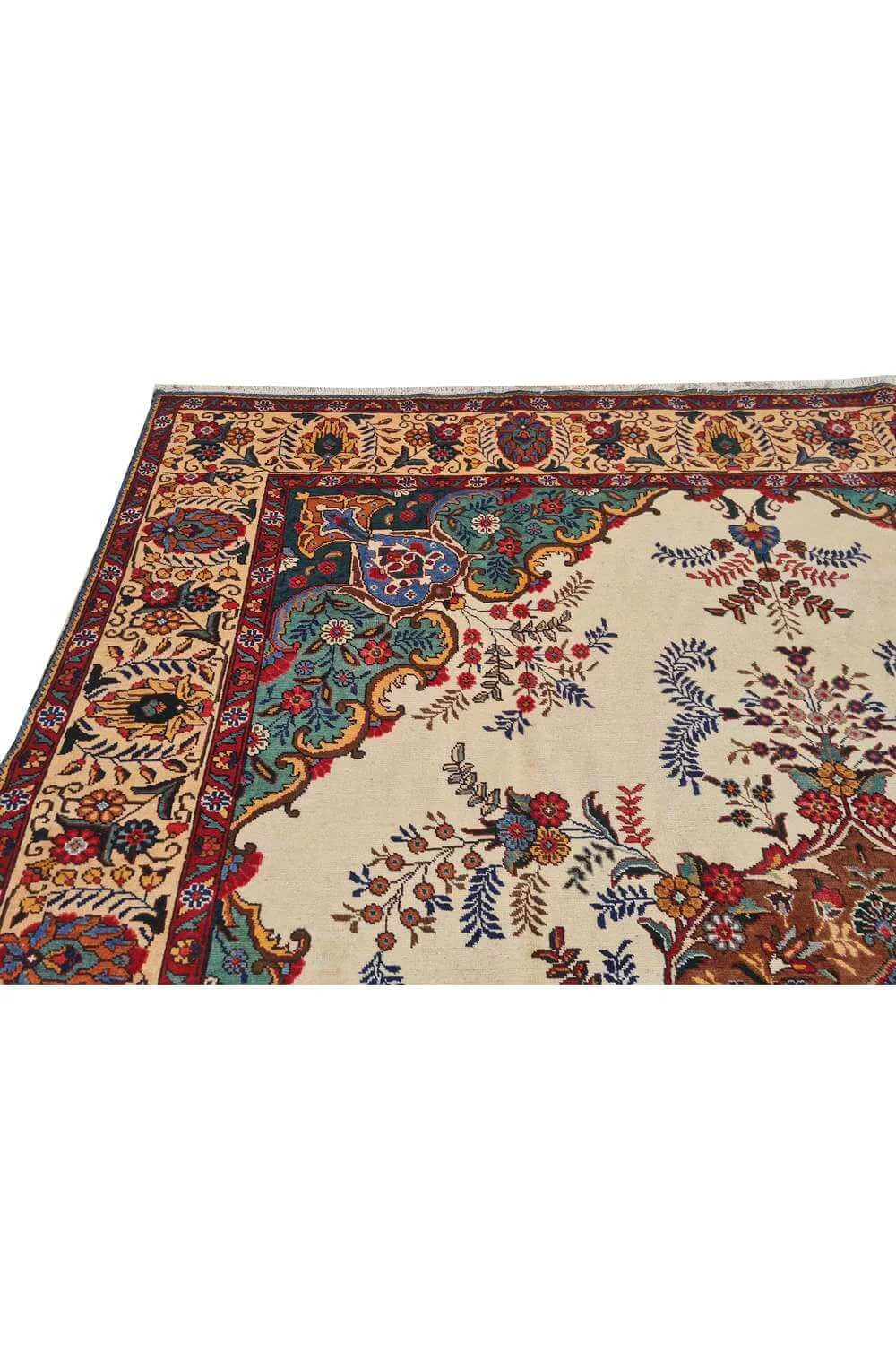 Amazing Hand Knotted Vintage Tabreez Wool Area Rug 12.7 x 9.7 Ft