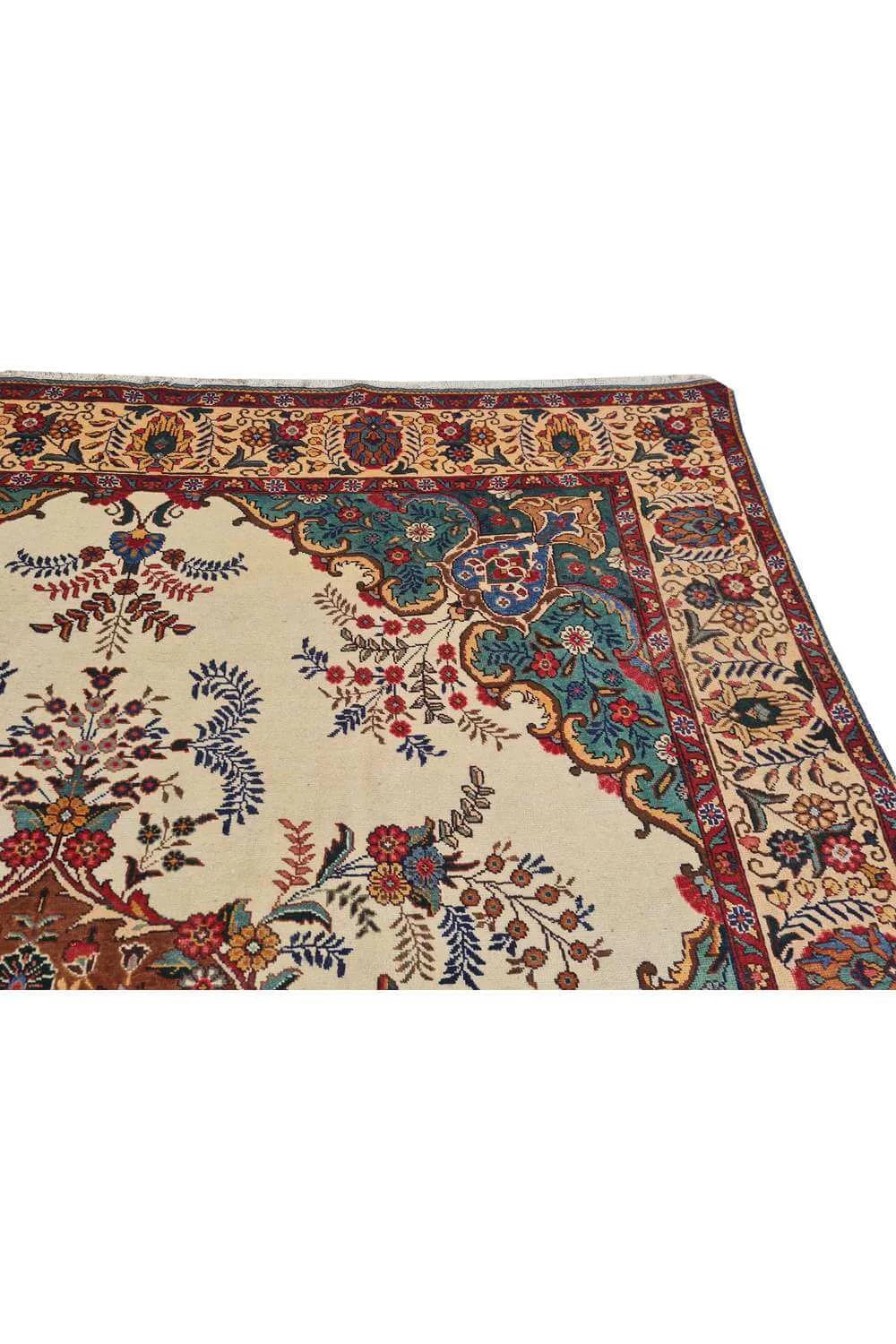 Amazing Hand Knotted Vintage Tabreez Wool Area Rug 12.7 x 9.7 Ft