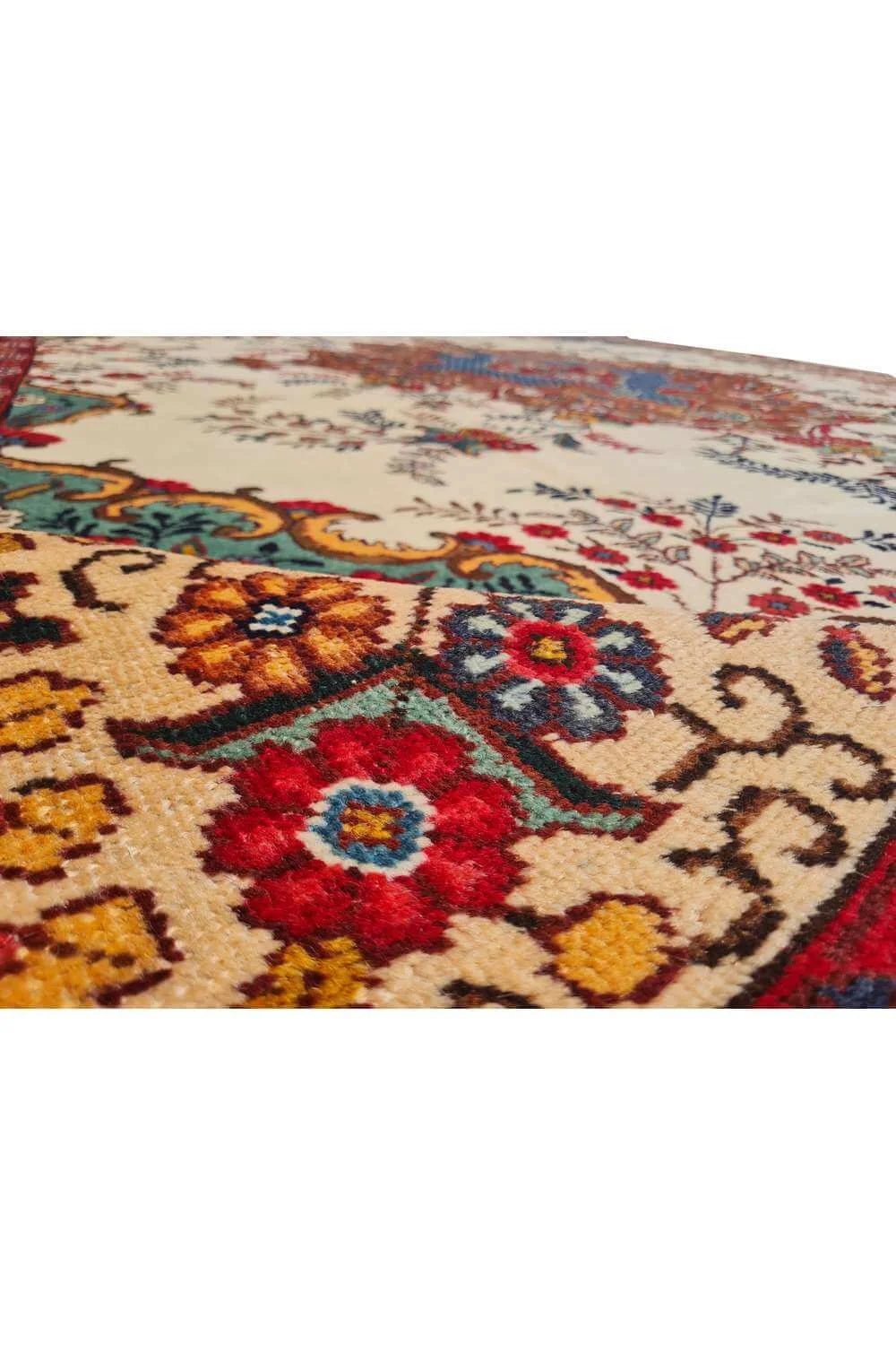 Amazing Hand Knotted Vintage Tabreez Wool Area Rug 12.7 x 9.7 Ft