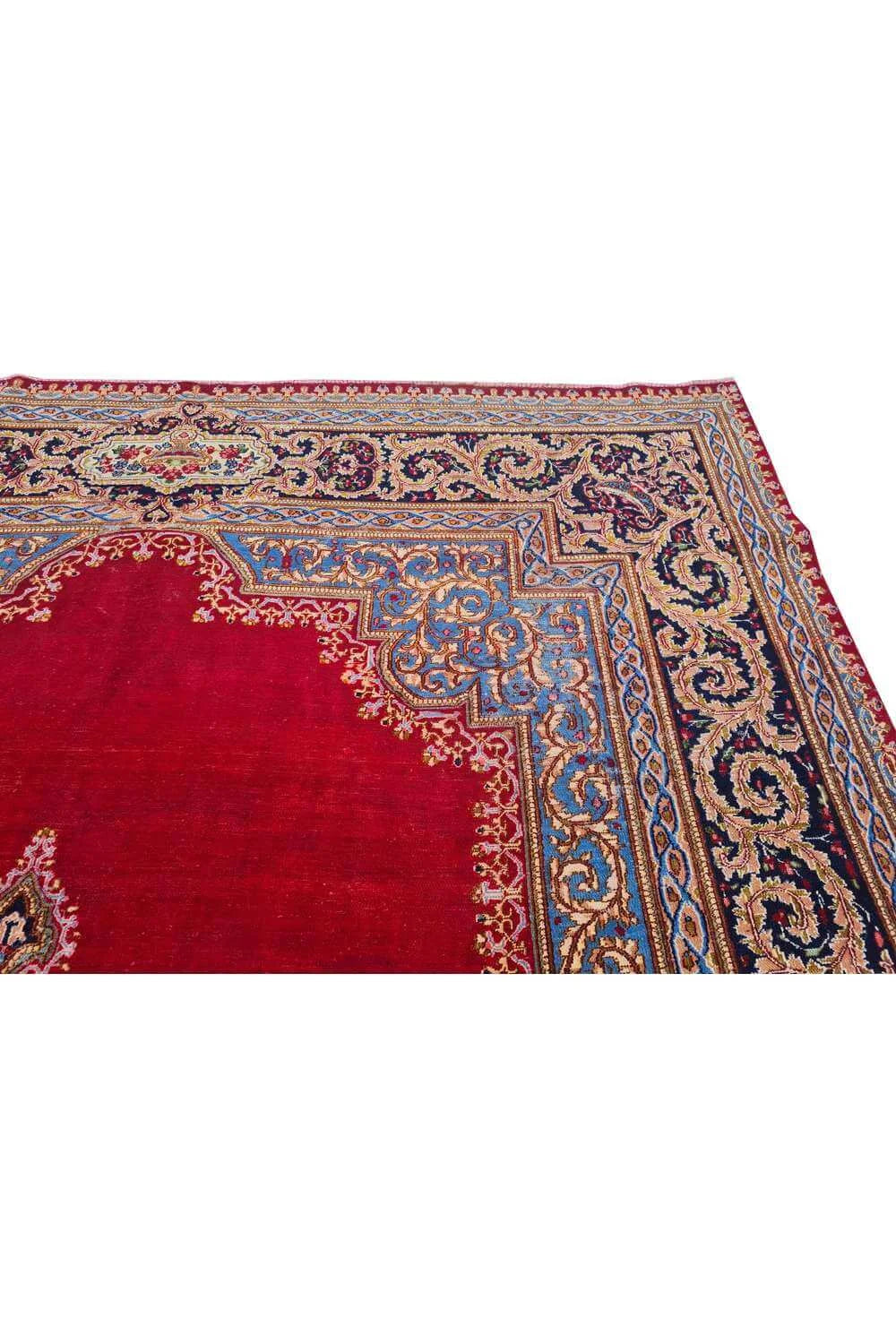 Amazing Hand Knotted Vintage Qirmoun Wool Area Rug 12.6 x 9.4 Ft