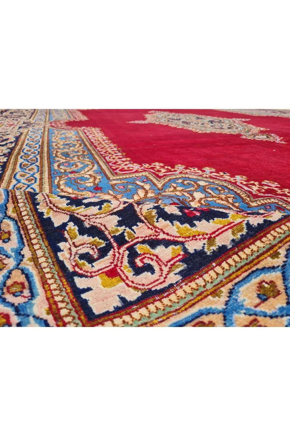 Amazing Hand Knotted Vintage Qirmoun Wool Area Rug 12.6 x 9.4 Ft