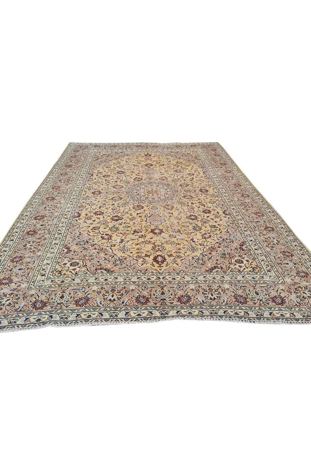 Amazing Hand Knotted Vintage Qashoun Wool Area Rug 10.10 x 8.4 Ft