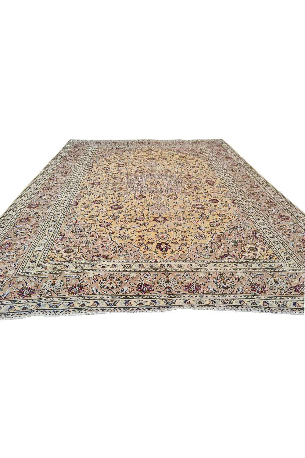 Amazing Hand Knotted Vintage Qashoun Wool Area Rug 10.10 x 8.4 Ft