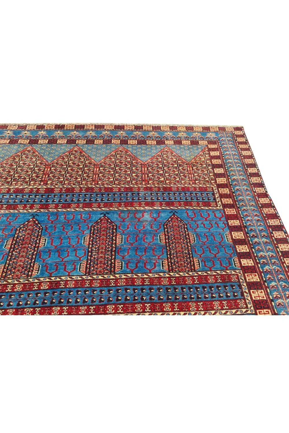 Amazing Hand Knotted Antique Bokhara Jhaldar Wool Area Rug 11.9 x 9.4 Ft