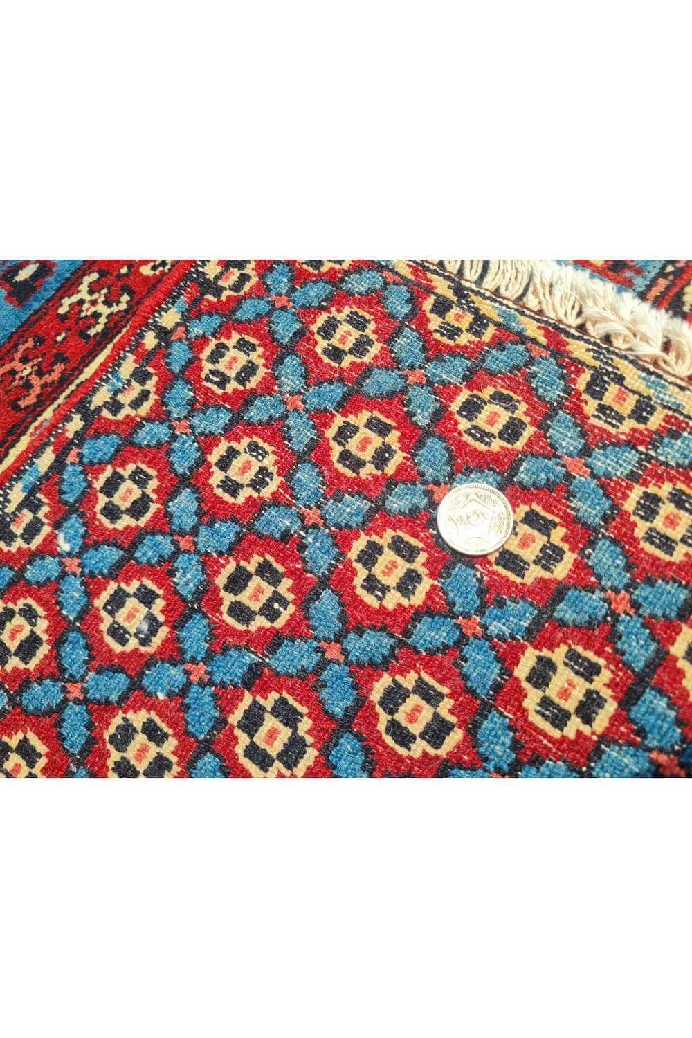 Amazing Hand Knotted Antique Bokhara Jhaldar Wool Area Rug 11.9 x 9.4 Ft