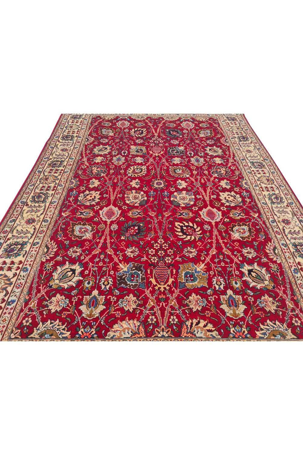 Amazing Hand Knotted Antique Tabreez Wool Area Rug 11.7 x 7.11 Ft