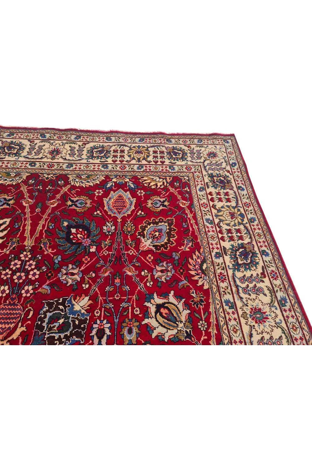 Amazing Hand Knotted Antique Tabreez Wool Area Rug 11.7 x 7.11 Ft