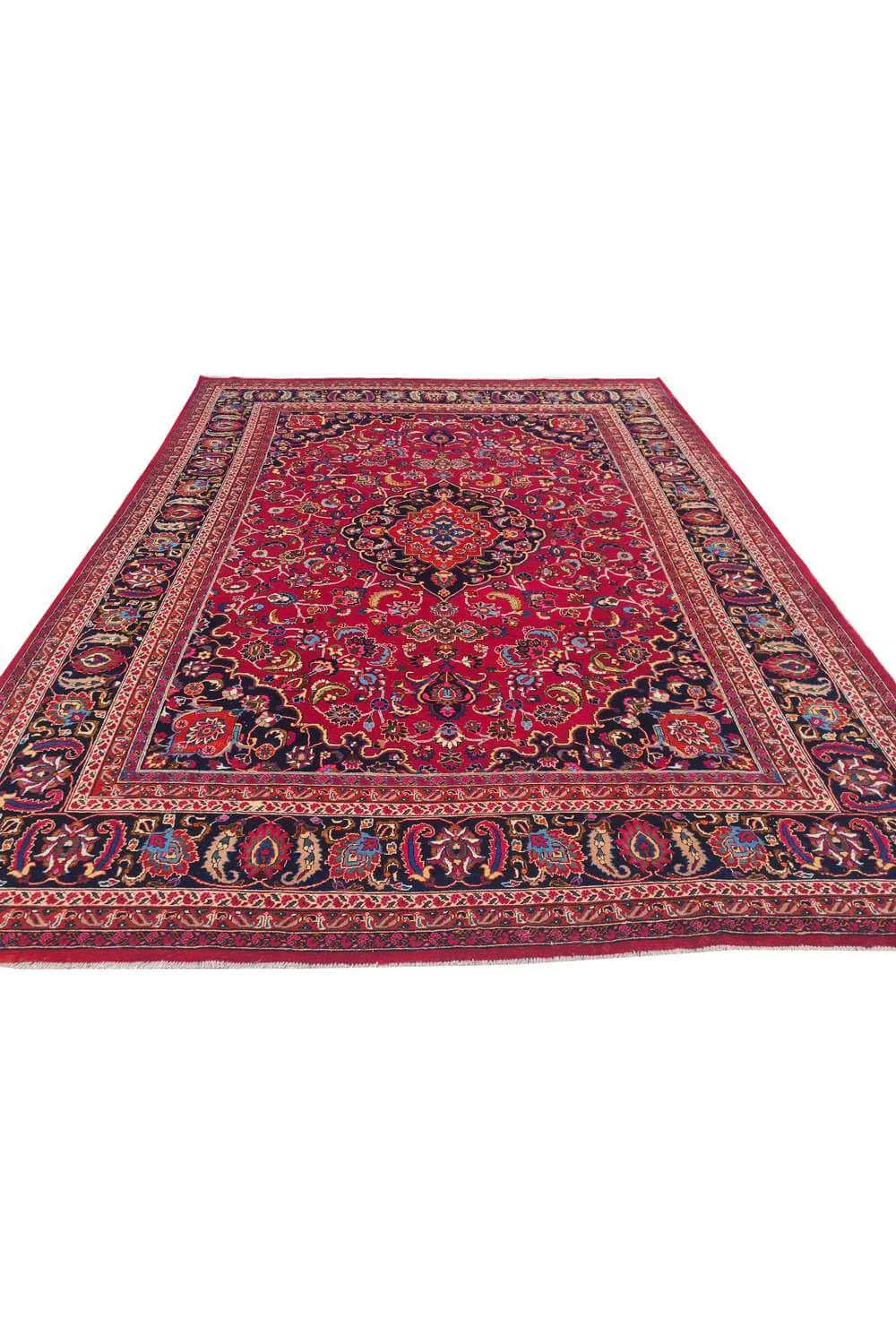 Amazing Hand Knotted Vintage Yamoud Wool Area Rug 12.7 x 9.9 Ft