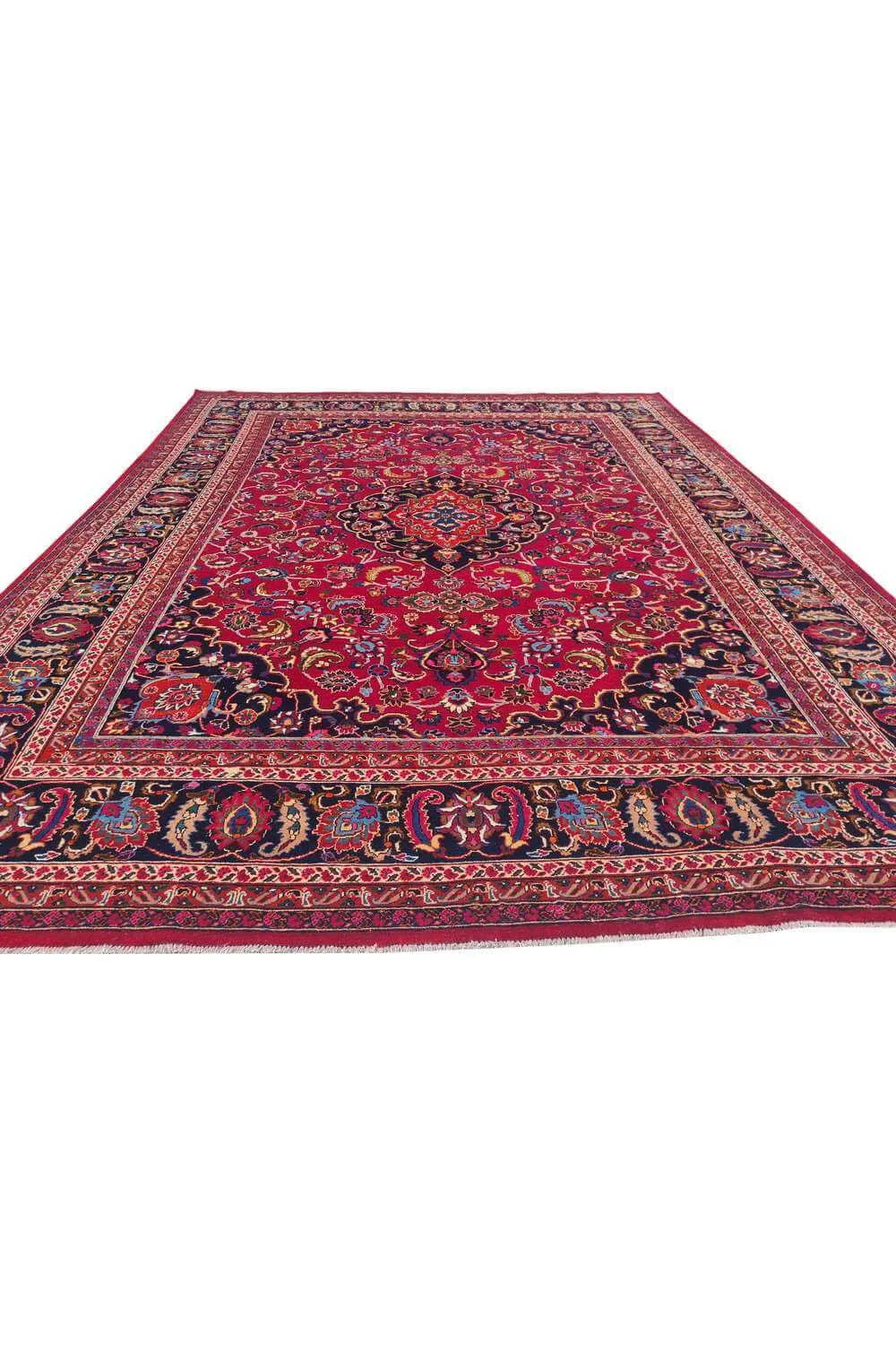 Amazing Hand Knotted Vintage Yamoud Wool Area Rug 12.7 x 9.9 Ft