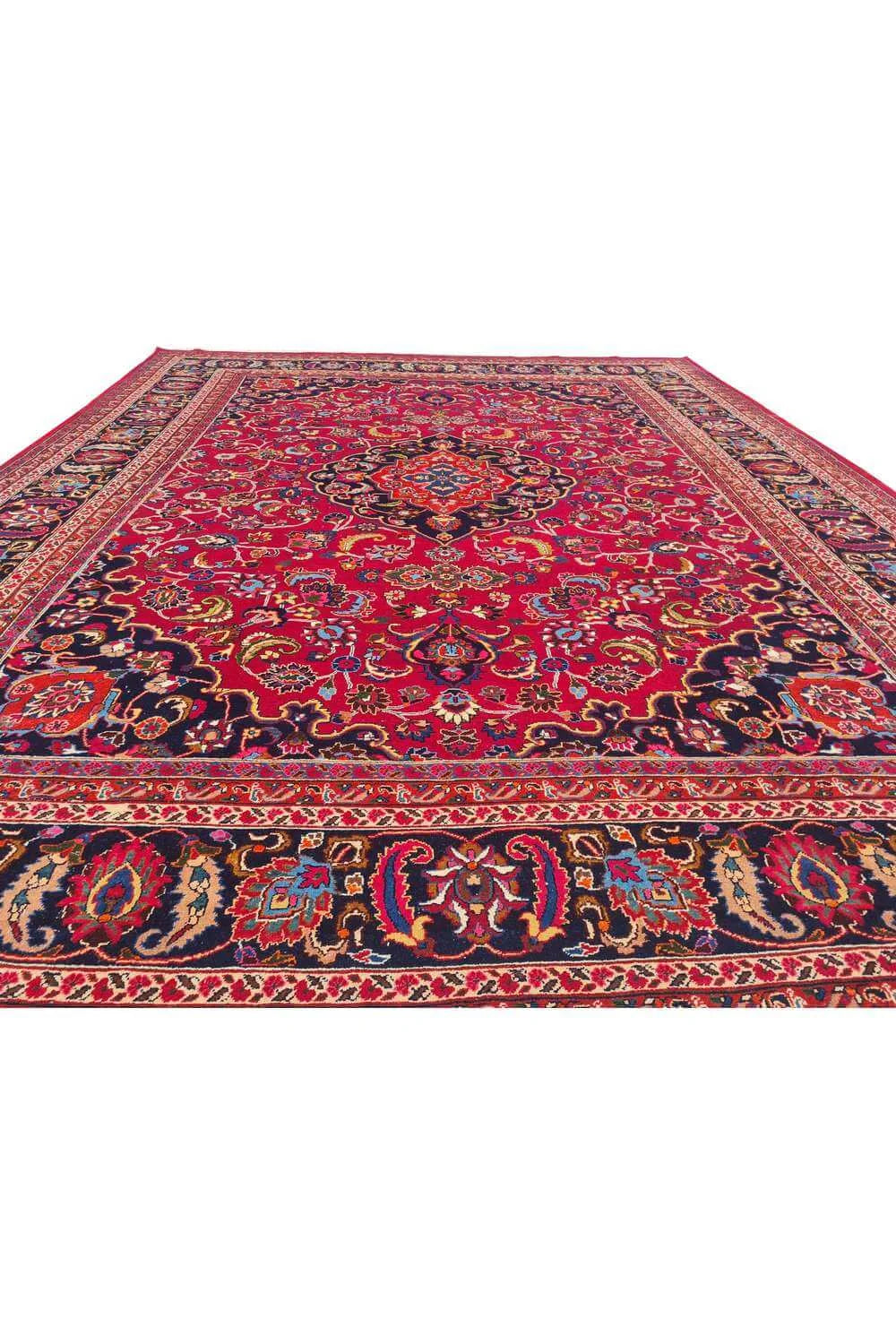 Amazing Hand Knotted Vintage Yamoud Wool Area Rug 12.7 x 9.9 Ft