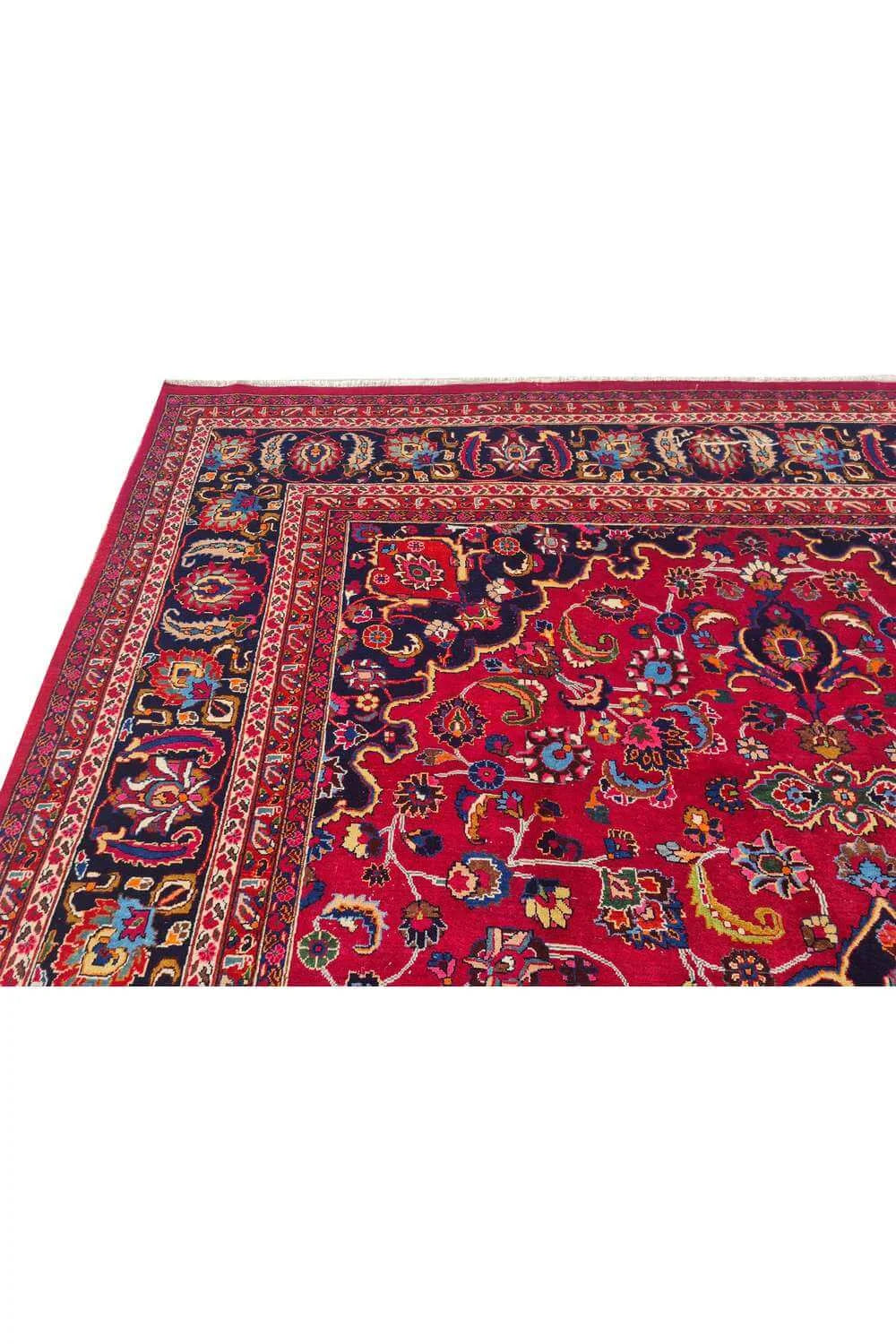 Amazing Hand Knotted Vintage Yamoud Wool Area Rug 12.7 x 9.9 Ft