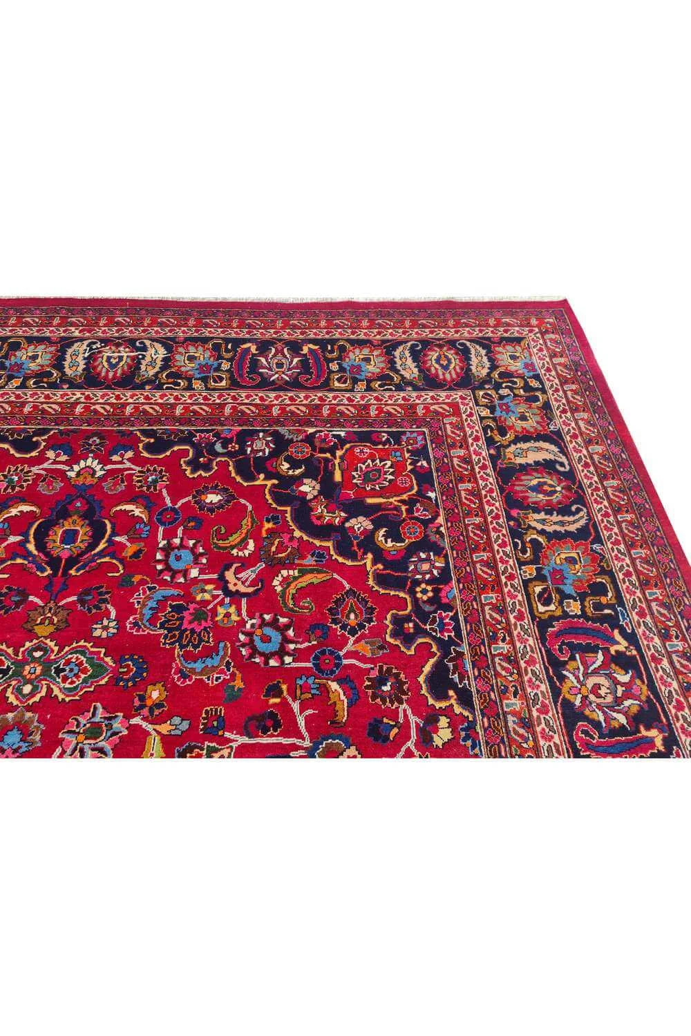 Amazing Hand Knotted Vintage Yamoud Wool Area Rug 12.7 x 9.9 Ft