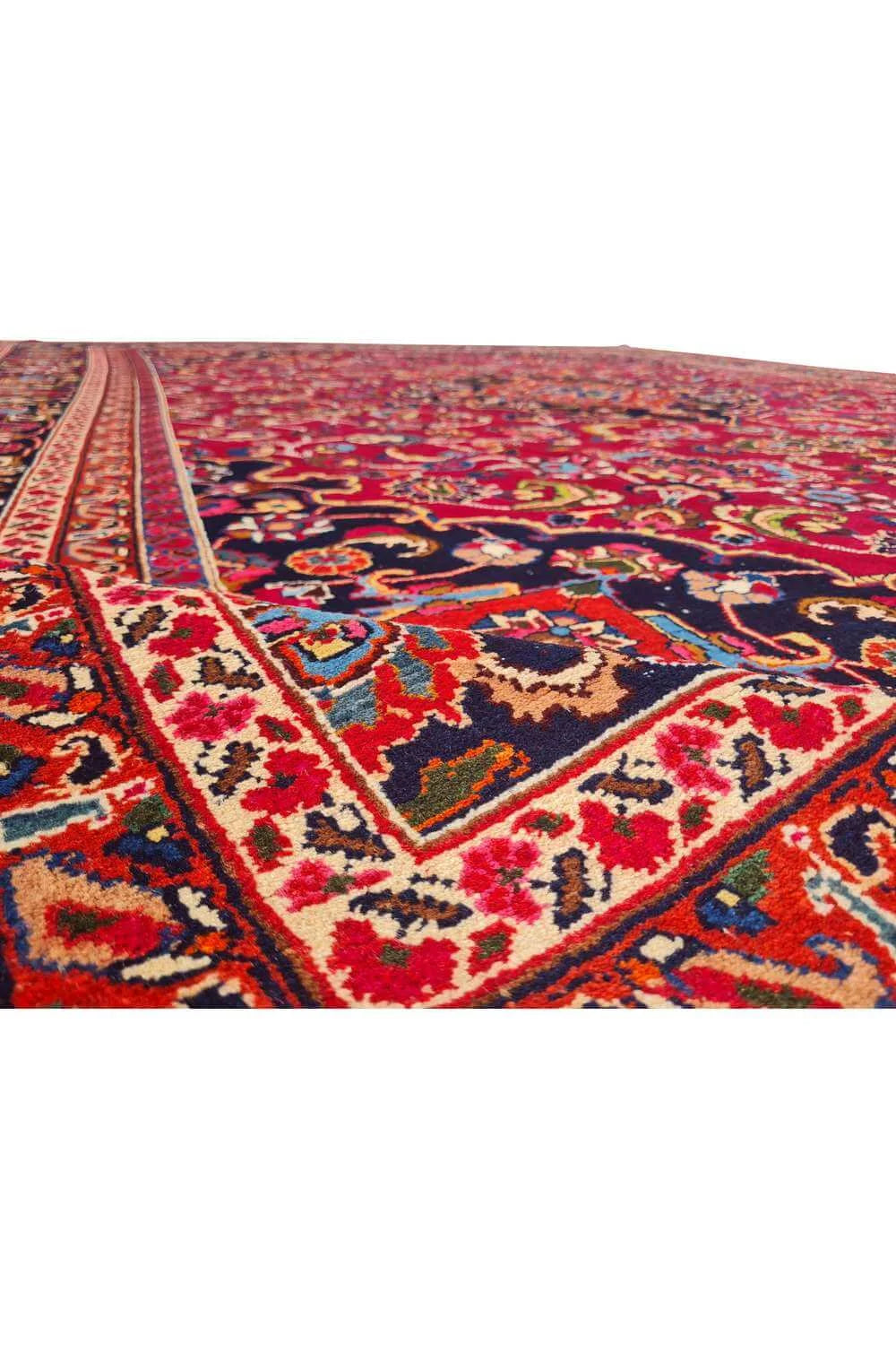 Amazing Hand Knotted Vintage Yamoud Wool Area Rug 12.7 x 9.9 Ft