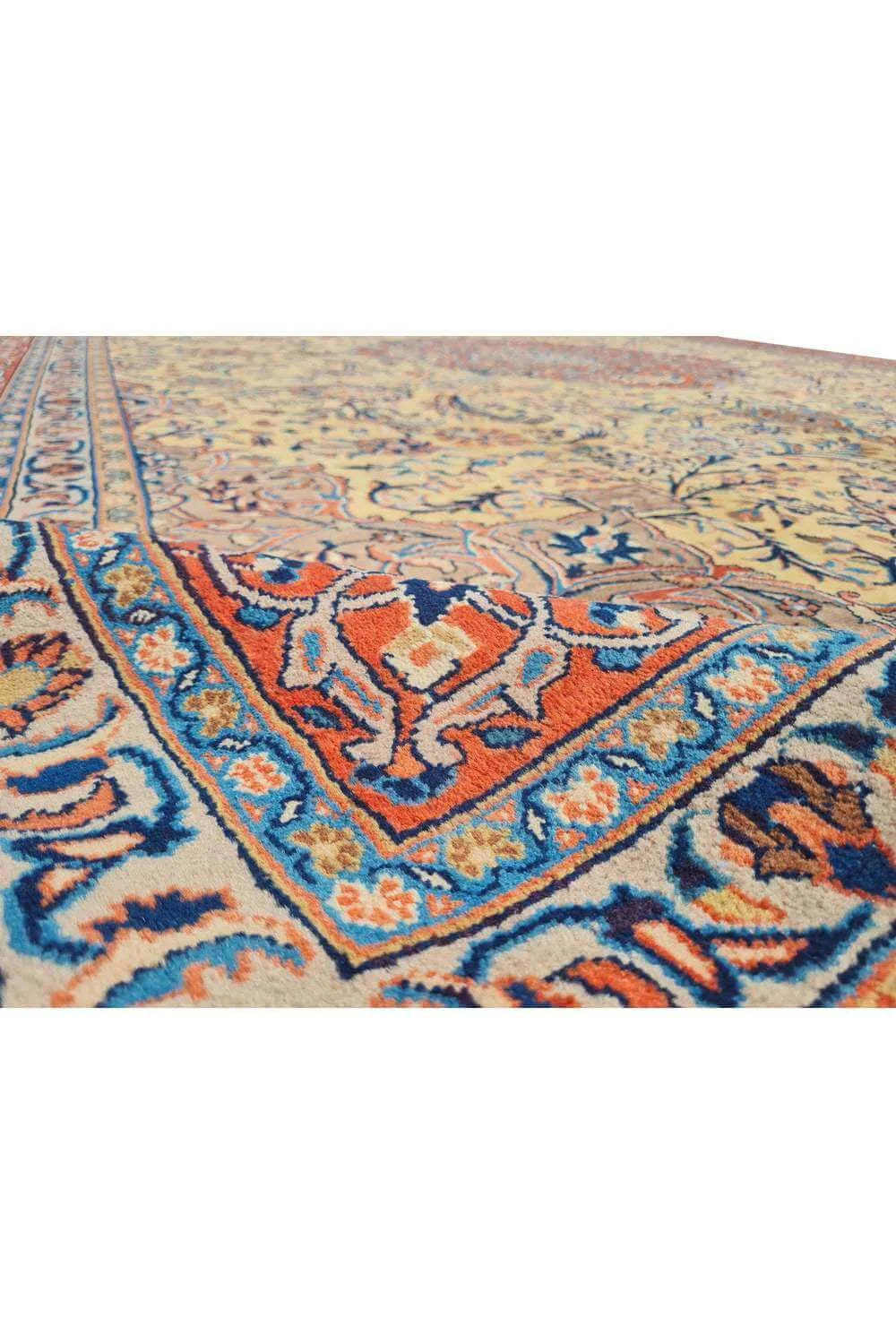 Amazing Hand Knotted Vintage Pashmin Koum Wool Area Rug 12.10 x 9.6 Ft