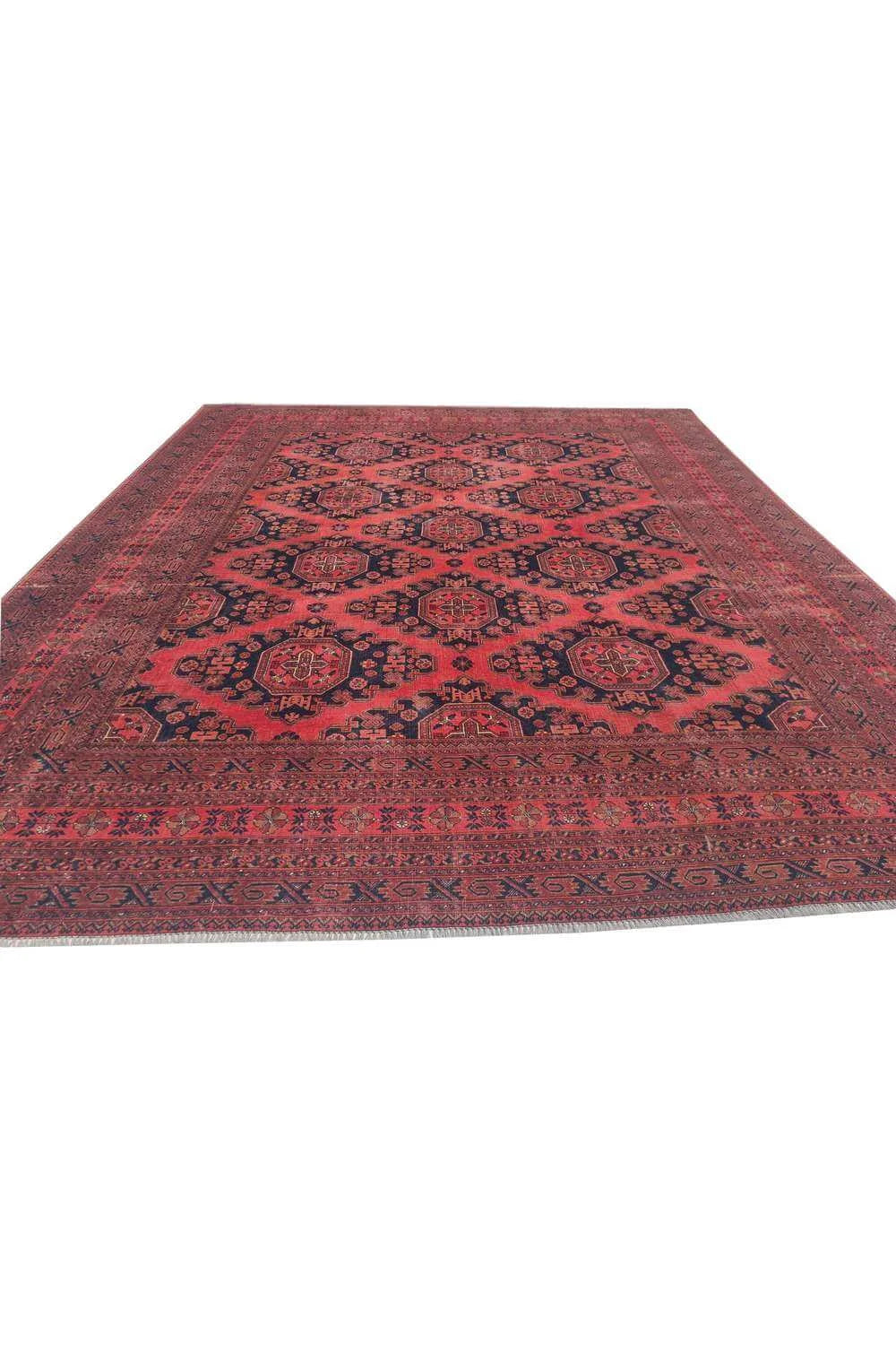 Amazing Hand Knotted Vintage Khal Muhammadi Wool Area Rug 11.11 x 10.0 Ft