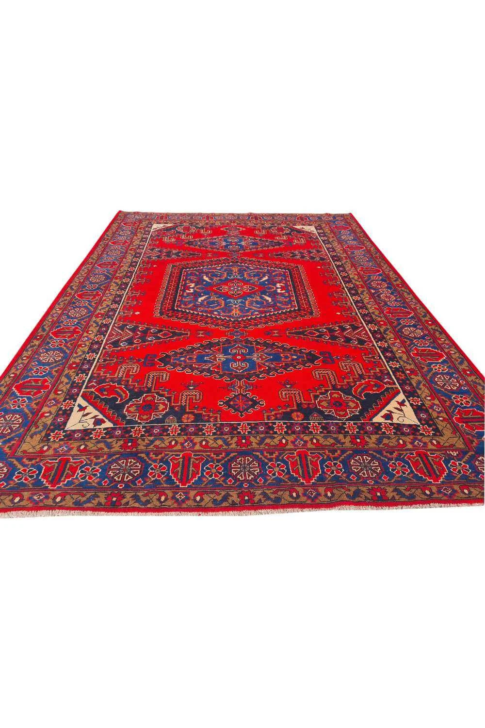 Amazing Hand Knotted Vintage Wiss Baghtiyaar Wool Area Rug 14.2 x 10.6 Ft