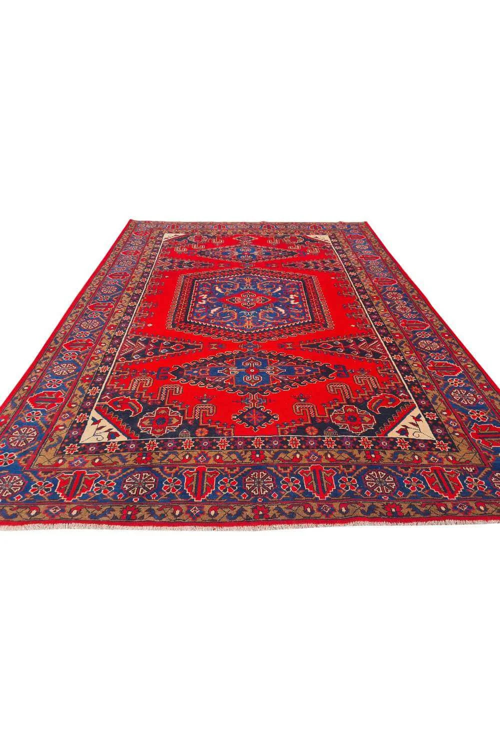 Amazing Hand Knotted Vintage Wiss Baghtiyaar Wool Area Rug 14.2 x 10.6 Ft